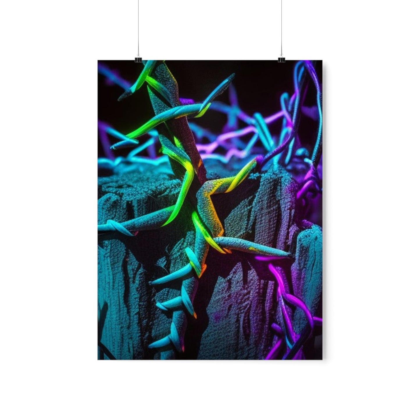 Premium Matte Vertical Posters Macro Neon Barbs 3