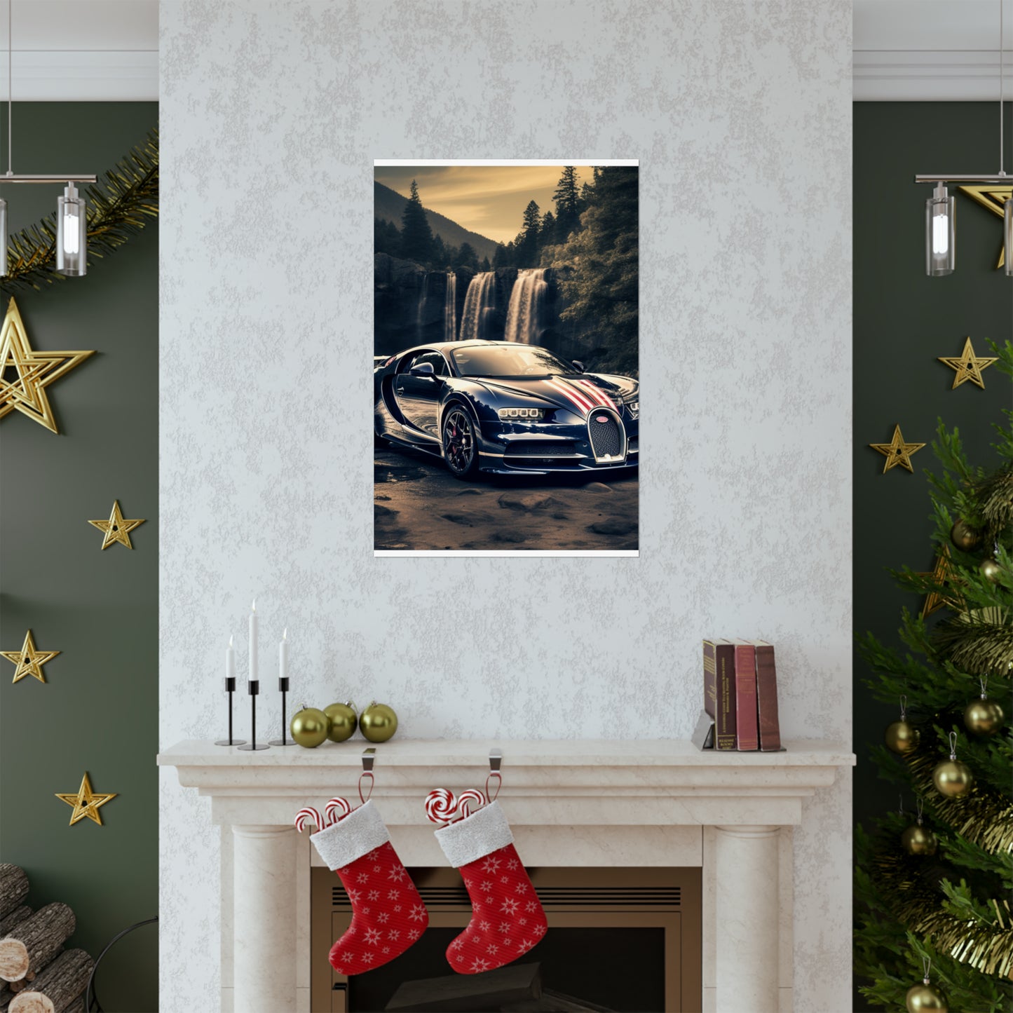 Premium Matte Vertical Posters Bugatti Waterfall 2