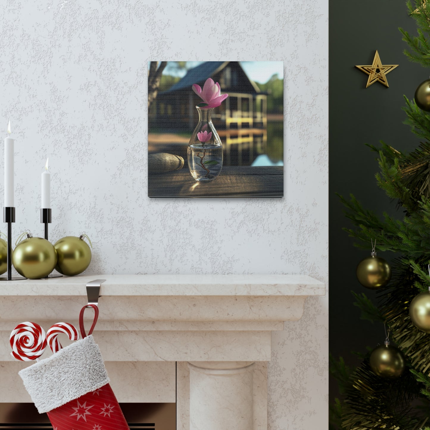 Canvas Gallery Wraps Magnolia in a Glass vase 4