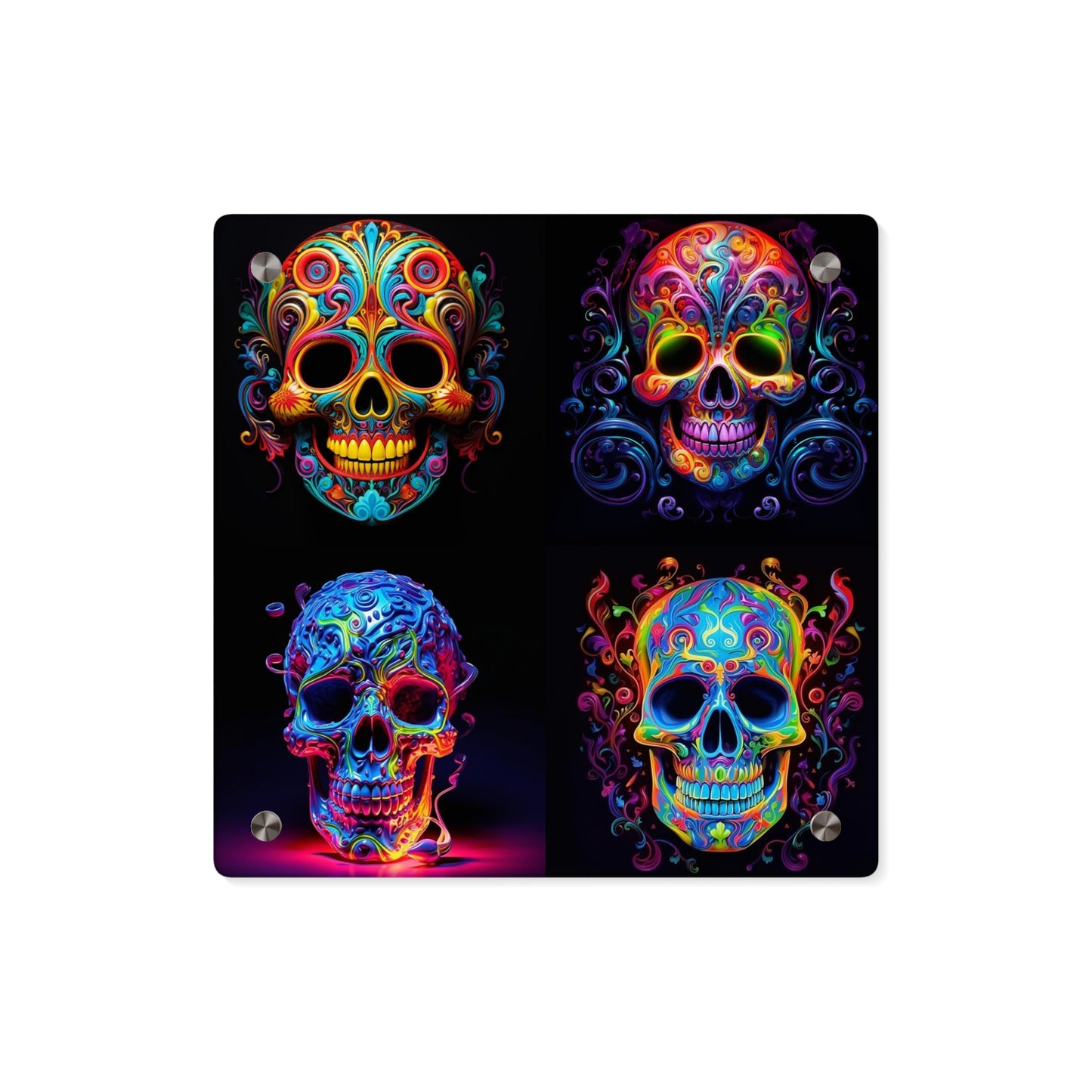 Acrylic Wall Art Panels Macro Skull Color 5