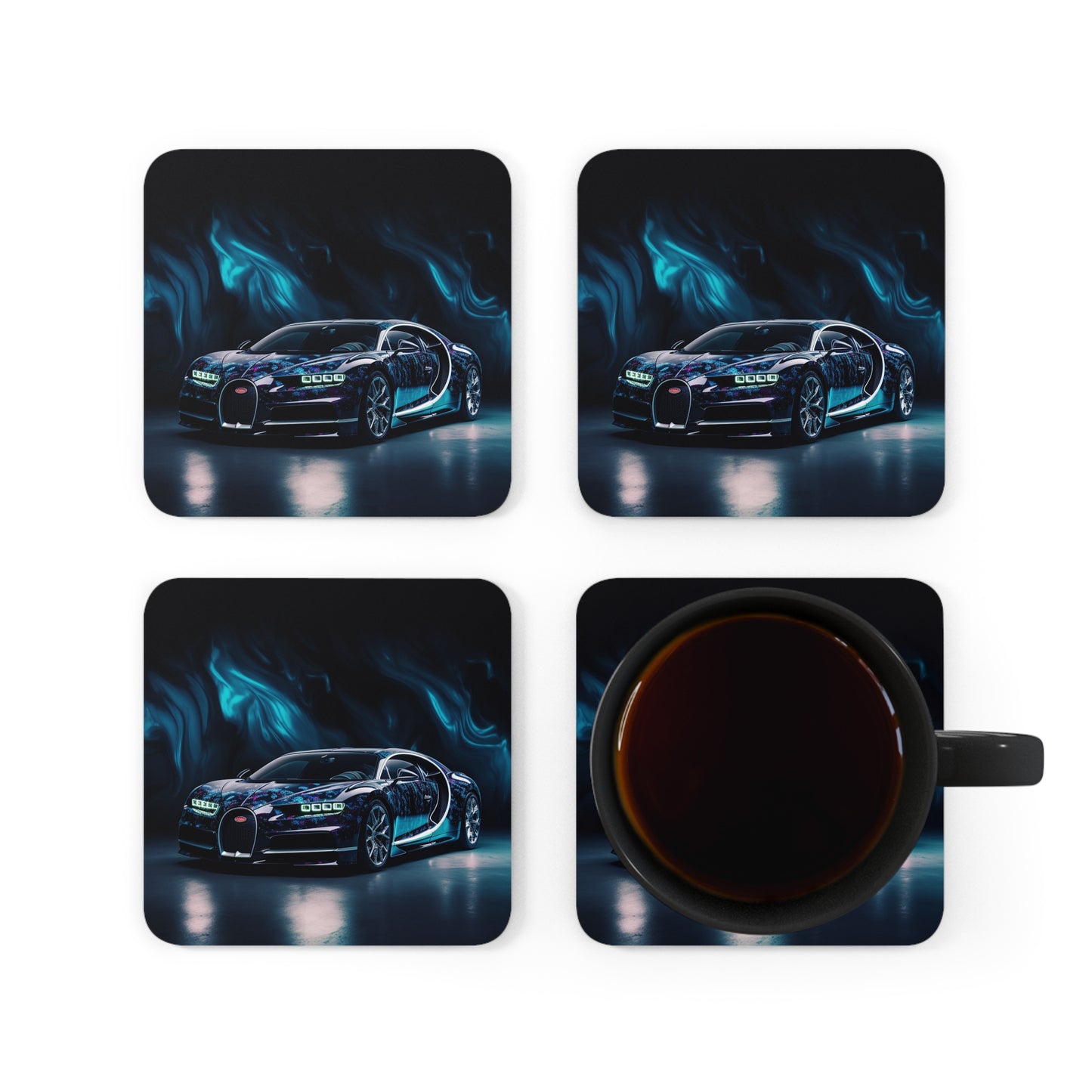 Corkwood Coaster Set Hyper Bugatti 1