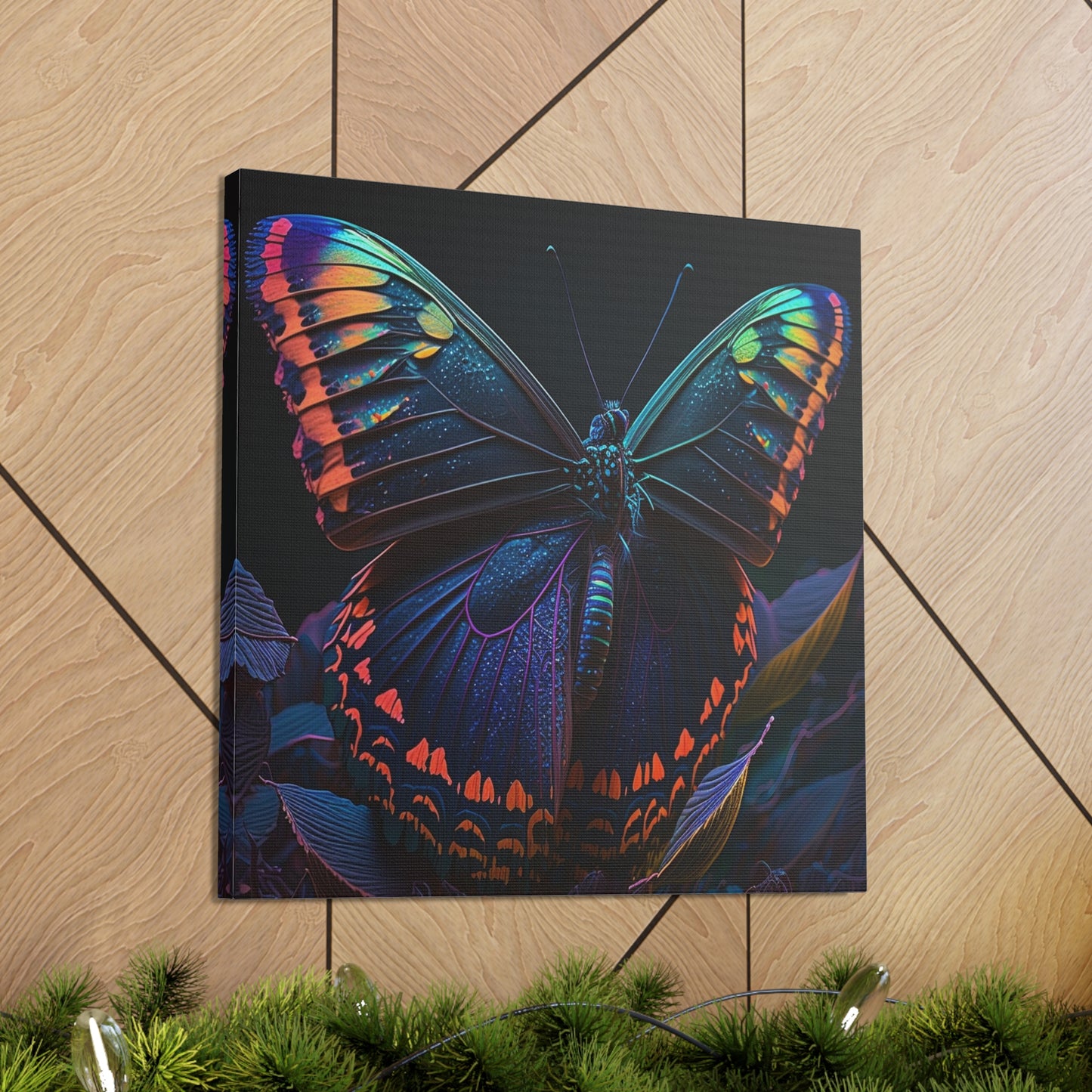 Canvas Gallery Wraps Hue Neon Butterfly 3