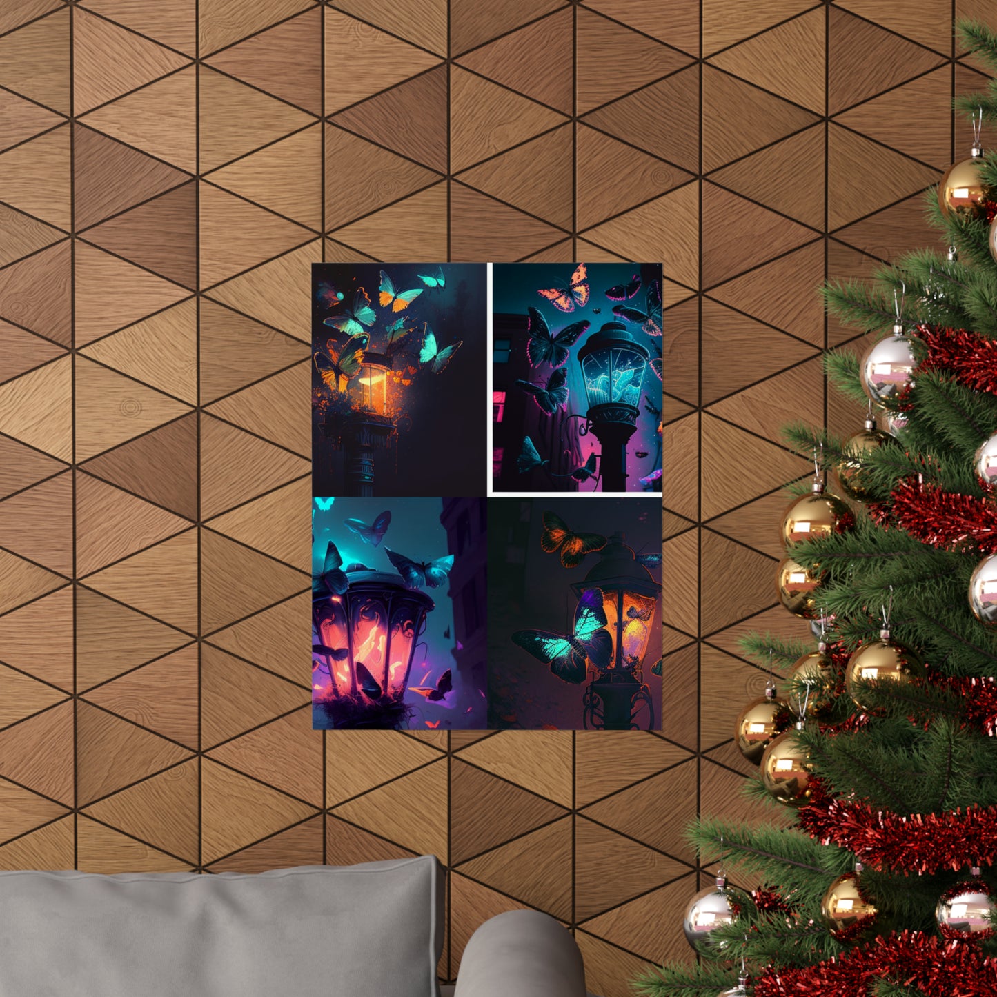 Premium Matte Vertical Posters Street Light Butterfly 5