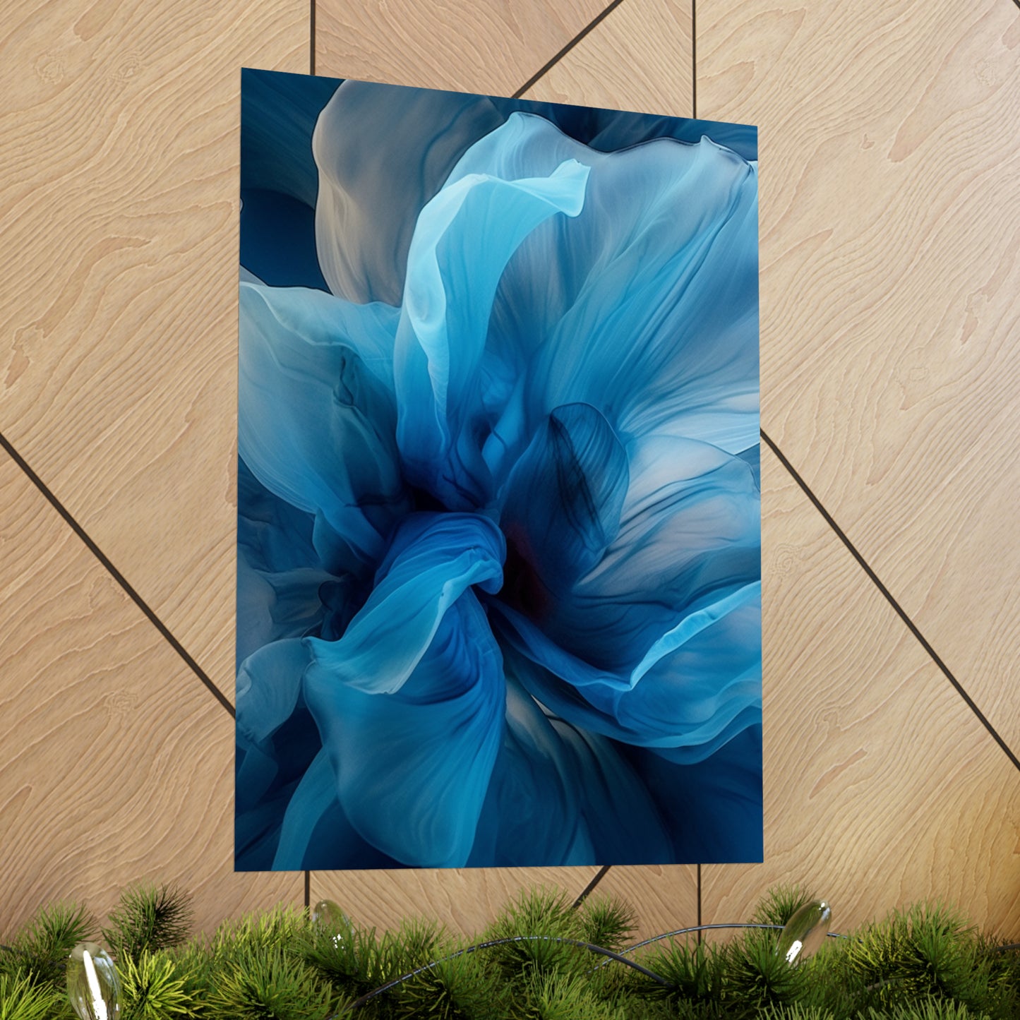 Premium Matte Vertical Posters Blue Tluip Abstract 2