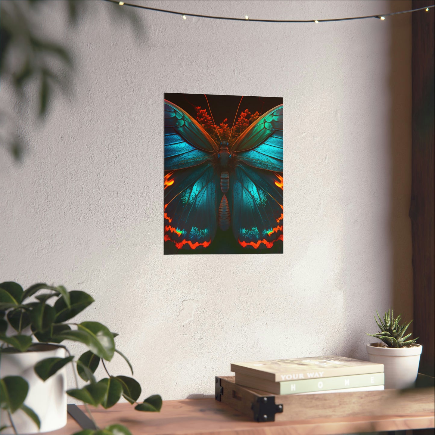 Premium Matte Vertical Posters Neon Butterfly Flair 3