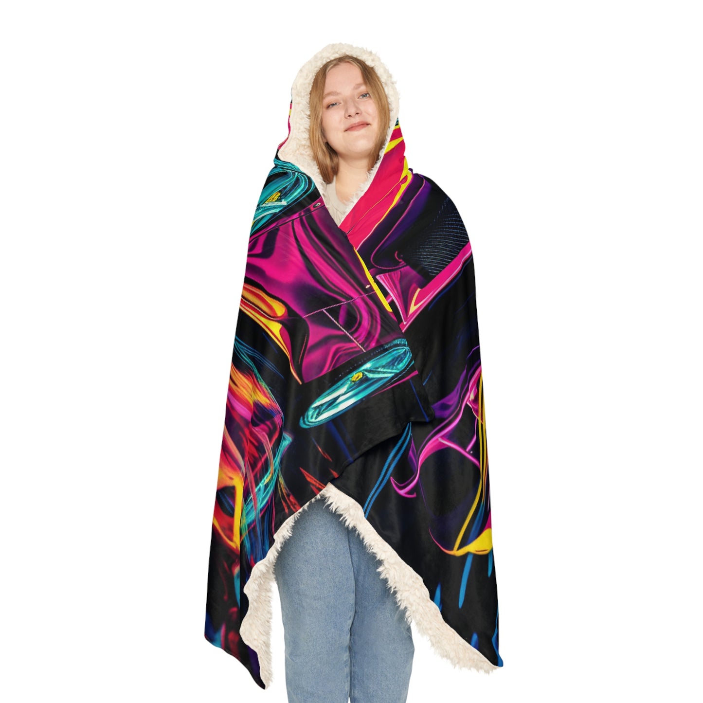 Snuggle Hooded Blanket Pink Ferrari Macro 1