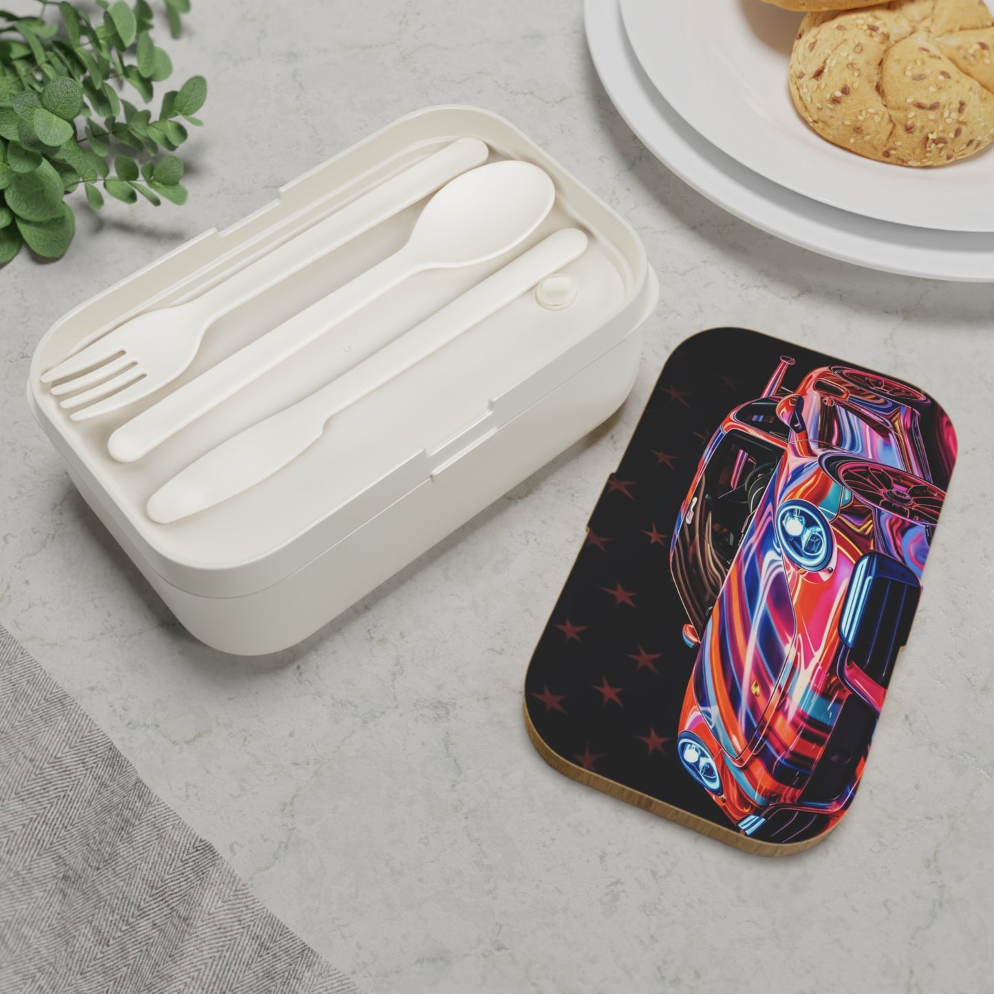 Bento Lunch Box American Flag Colored Porsche 1