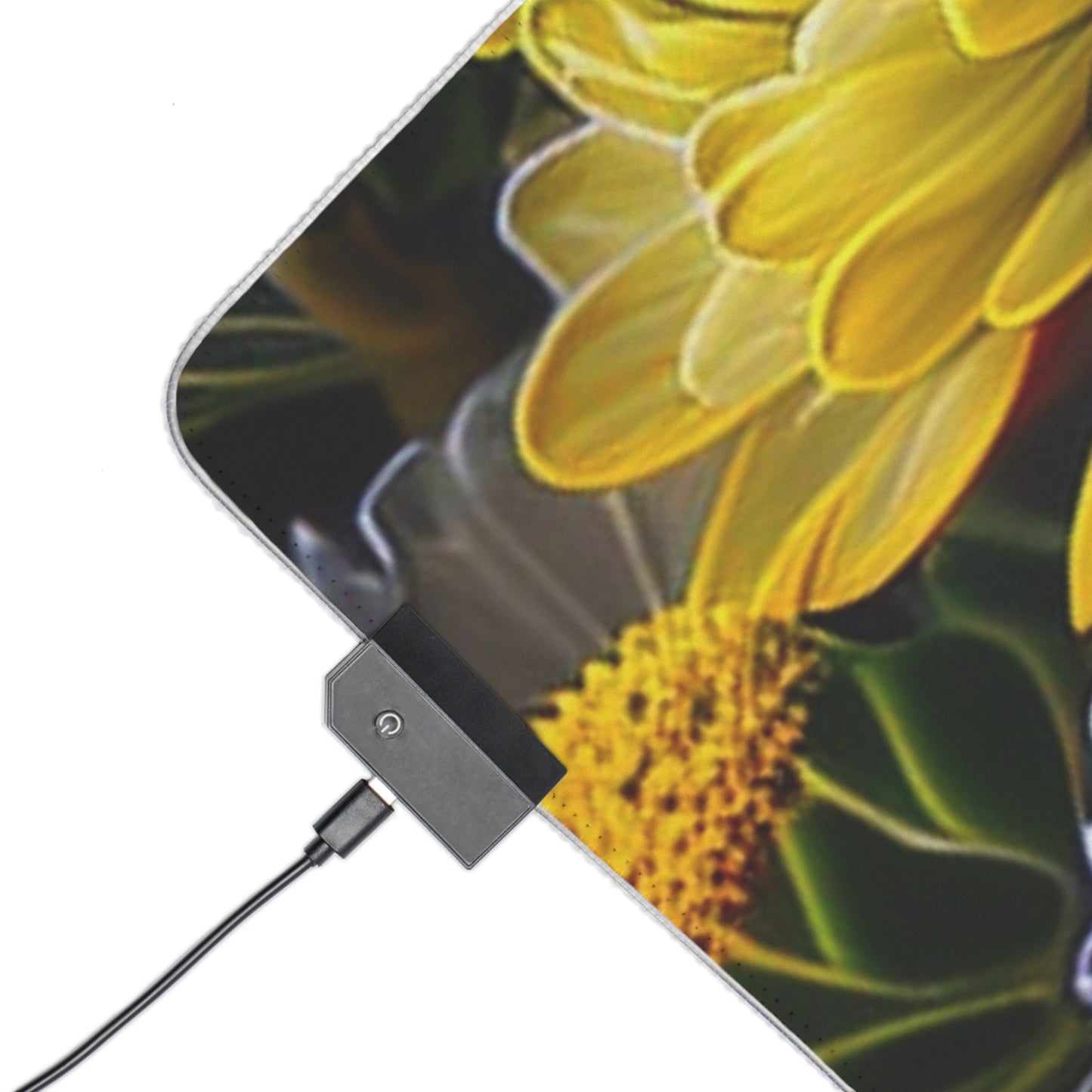 LED Gaming Mouse Pad Yellow Hermosas Flores Amarillas 1