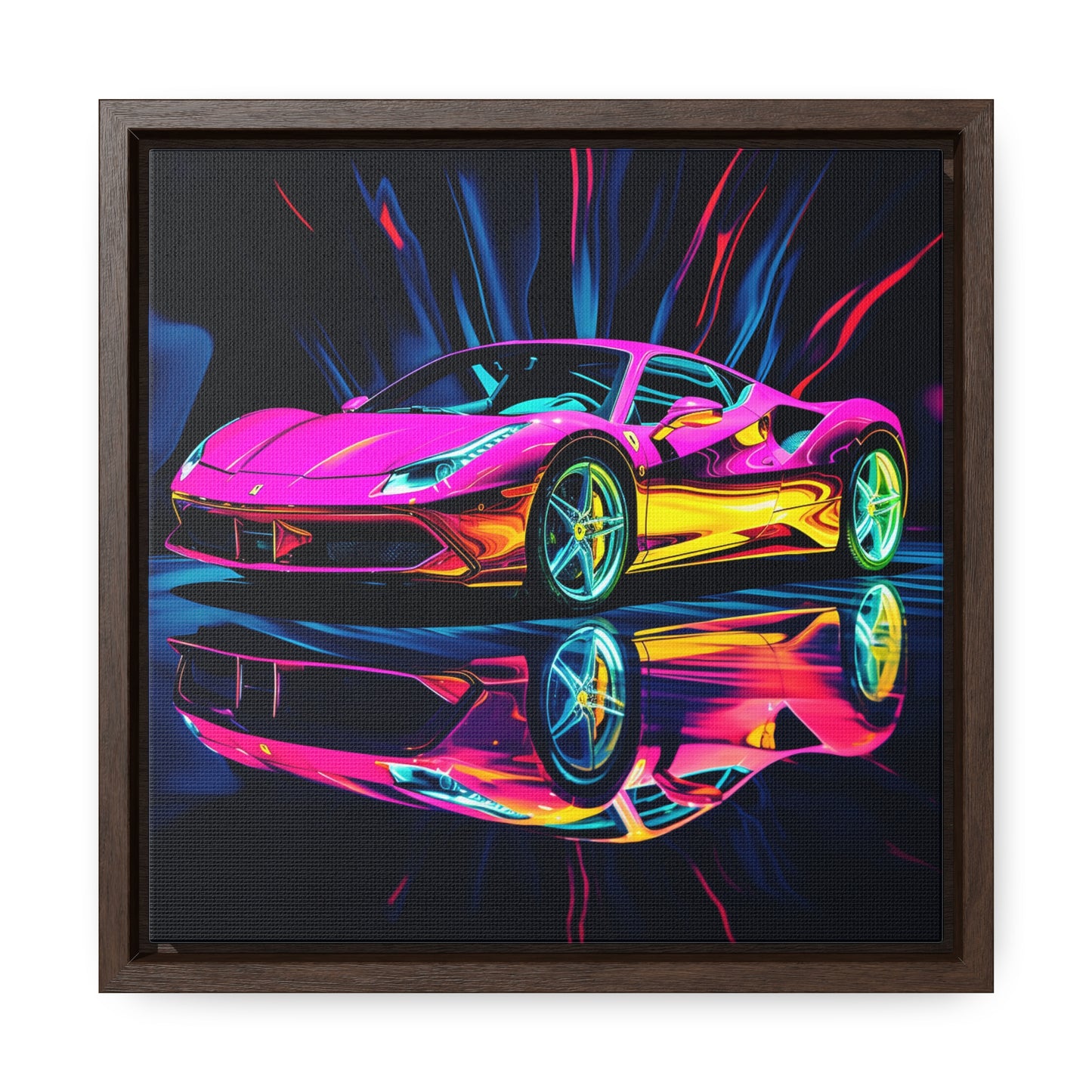 Gallery Canvas Wraps, Square Frame Pink Macro Ferrari 3