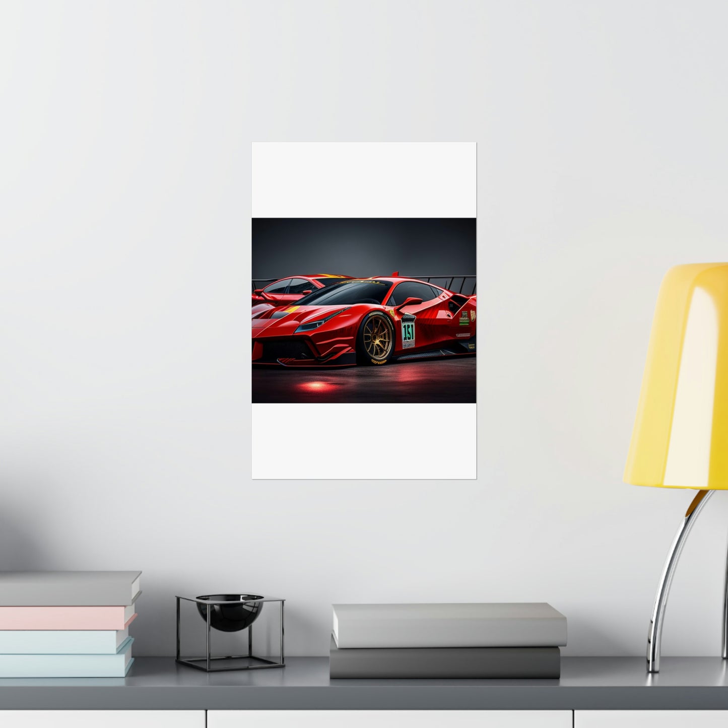 Premium Matte Vertical Posters Ferrari Red 2