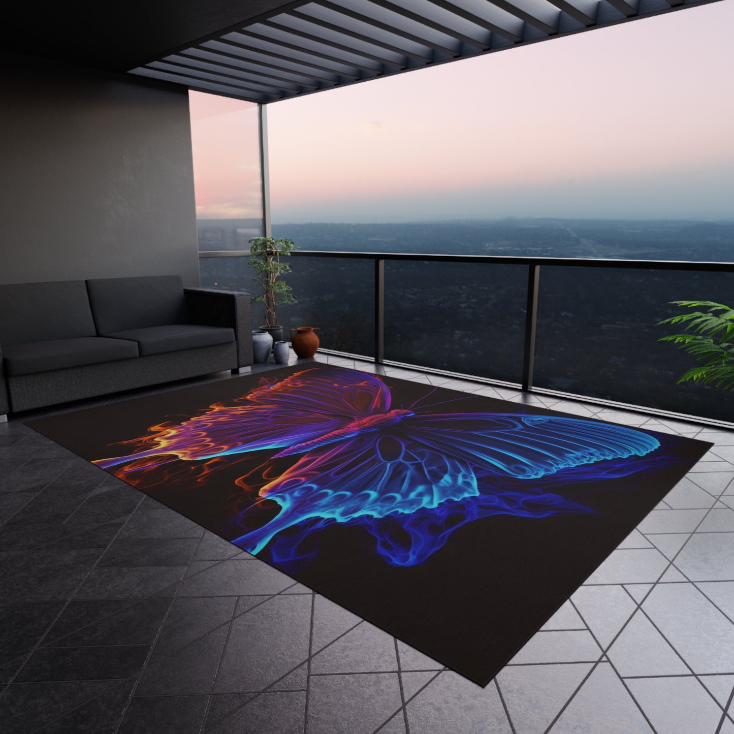 Outdoor Rug  Thermal Butterfly 1