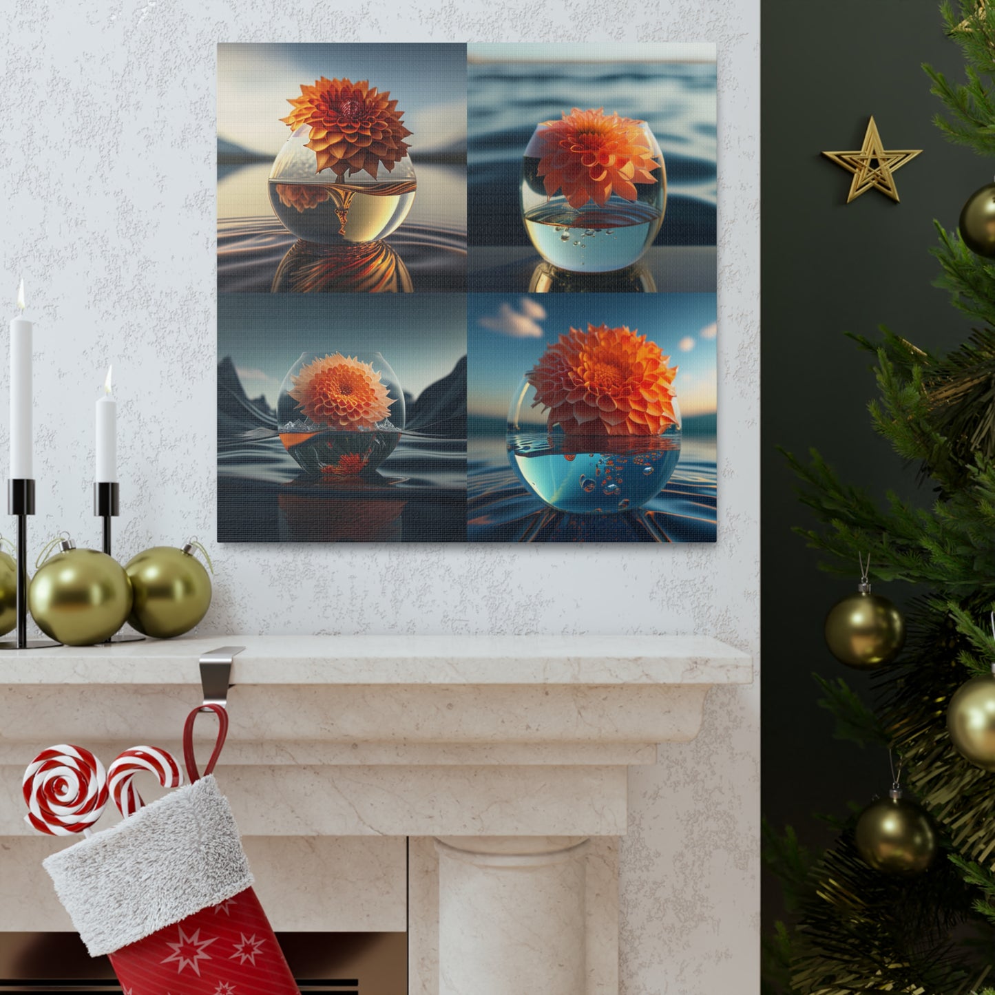 Canvas Gallery Wraps Dahlia Orange 5