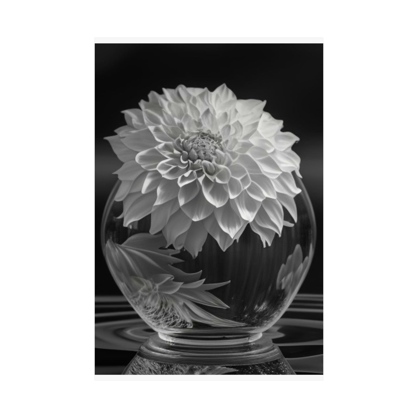 Premium Matte Vertical Posters White Dahlia 1