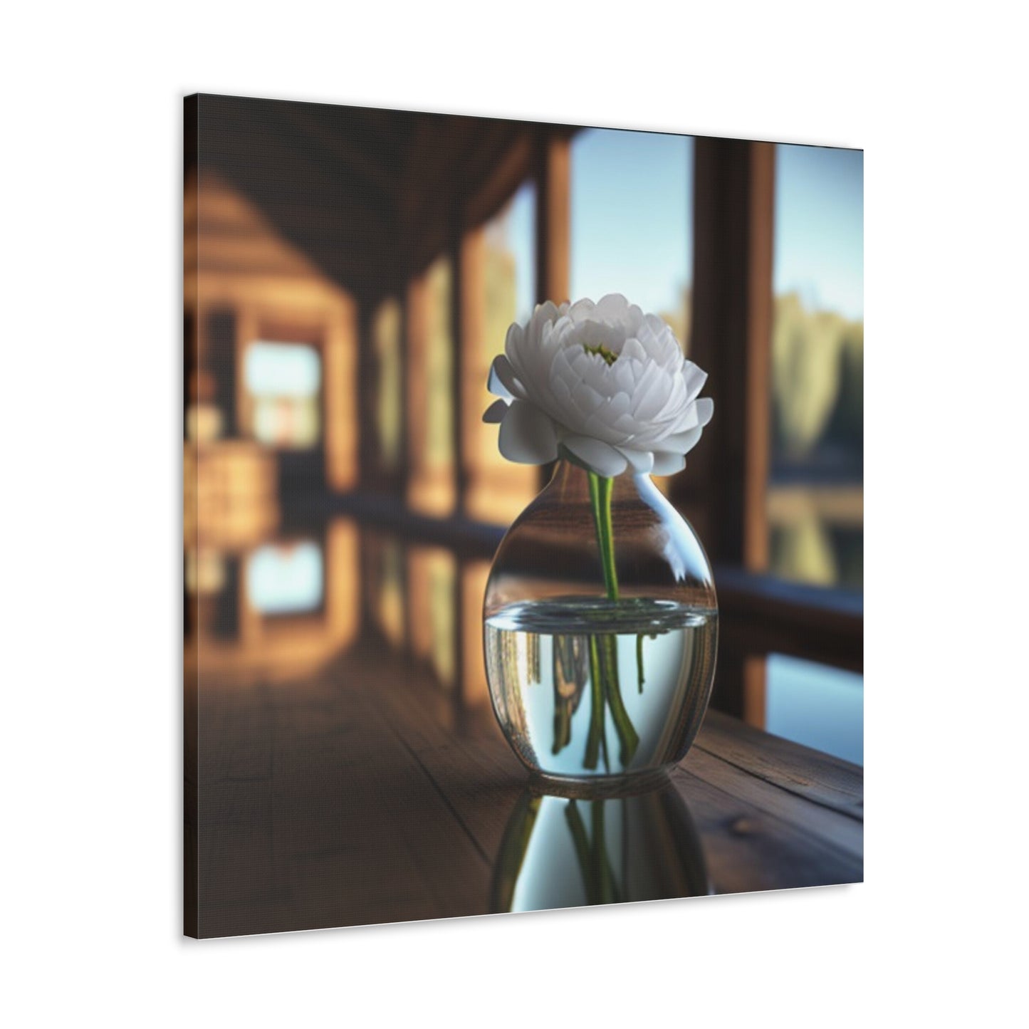 Canvas Gallery Wraps White Peony glass vase 3