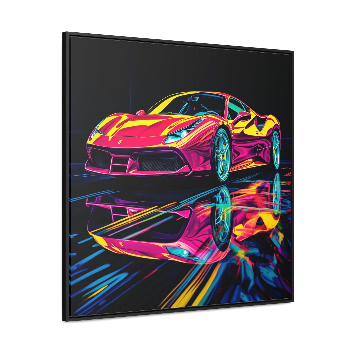 Gallery Canvas Wraps, Square Frame Pink Ferrari Macro 1