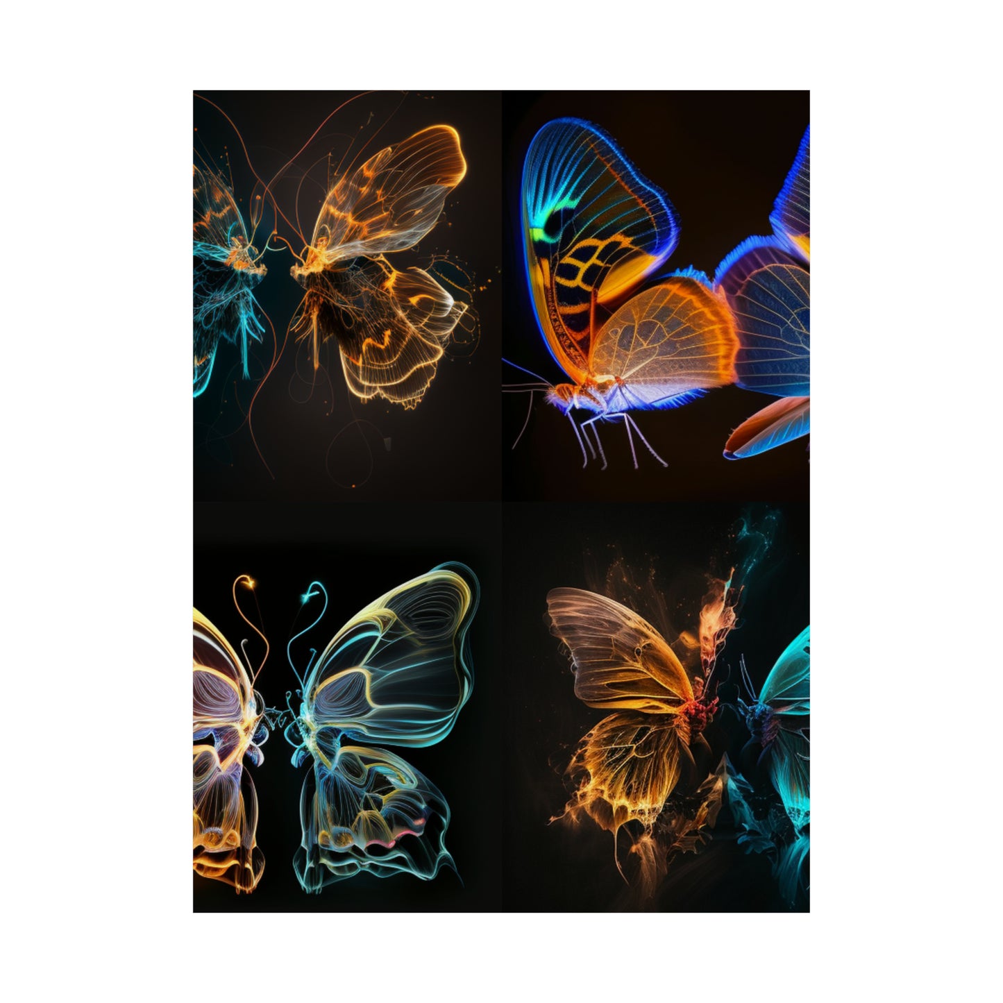 Premium Matte Vertical Posters Neon Glo Butterfly 5