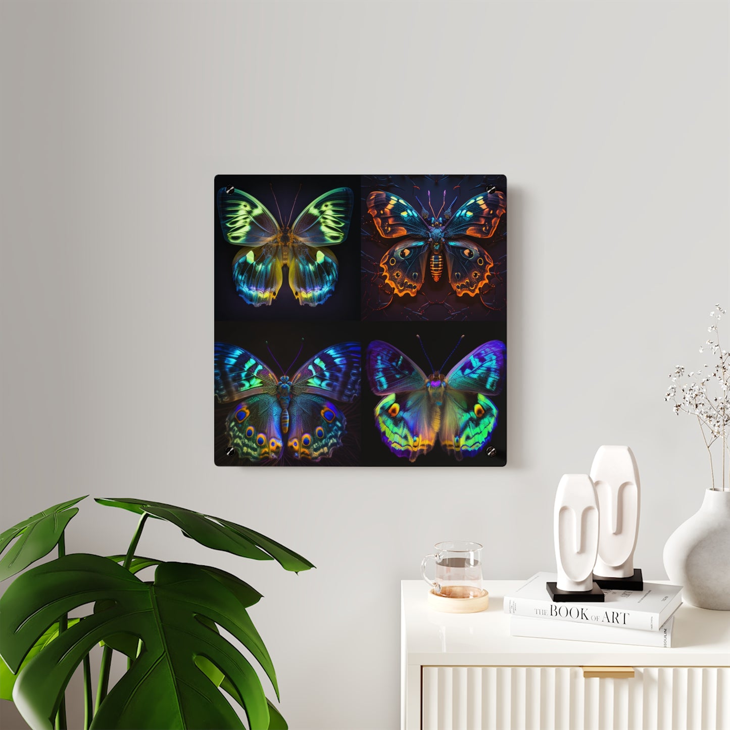 Acrylic Wall Art Panels Neon Hue Butterfly 5