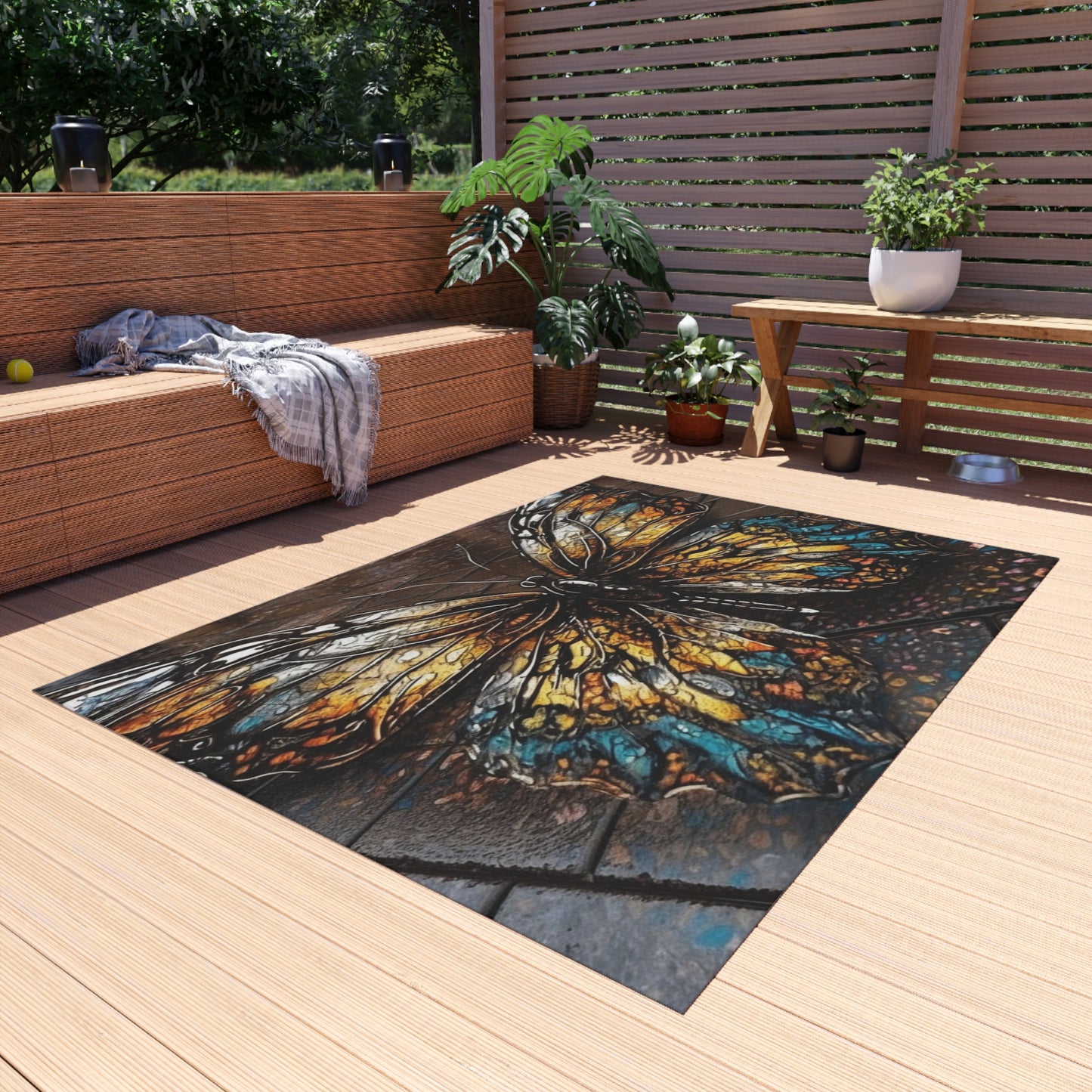 Outdoor Rug  Water Butterfly Street 1