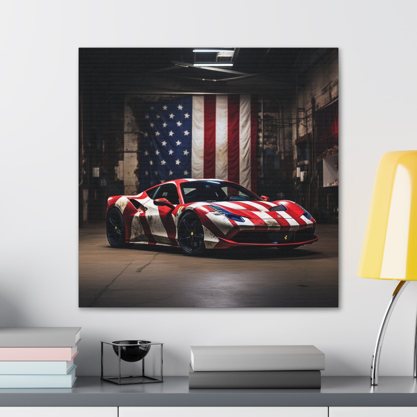 Canvas Gallery Wraps American Flag Farrari 2