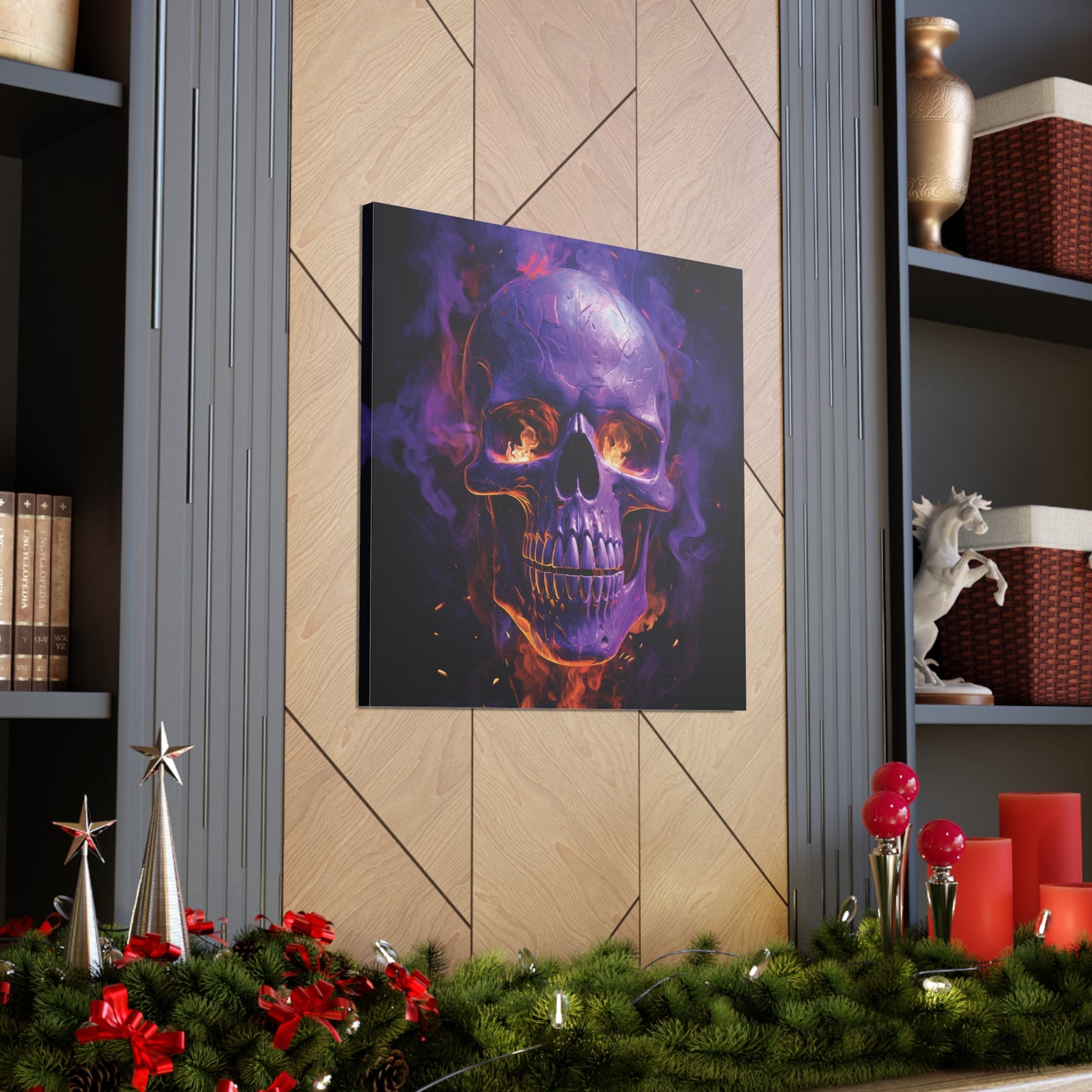 Canvas Gallery Wraps Skull Flames 1