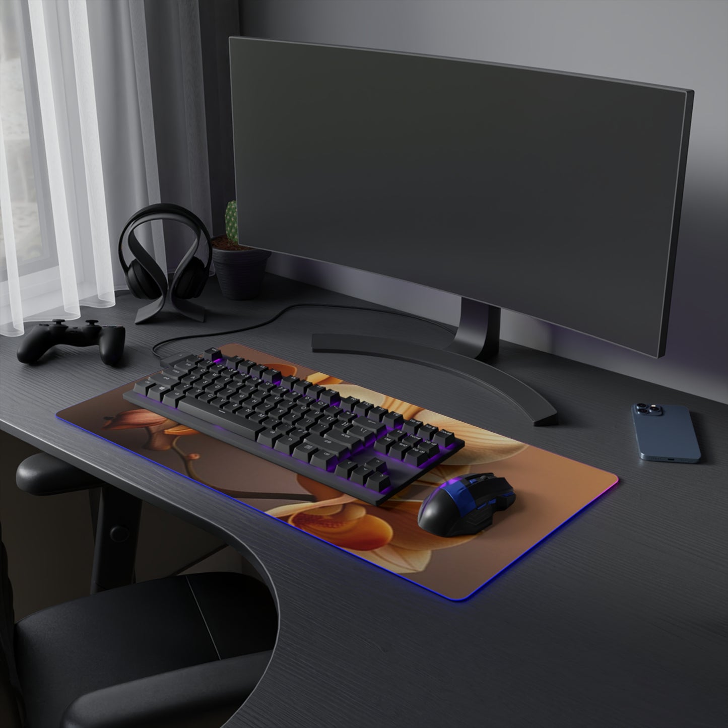 LED Gaming Mouse Pad orchid pedals 2