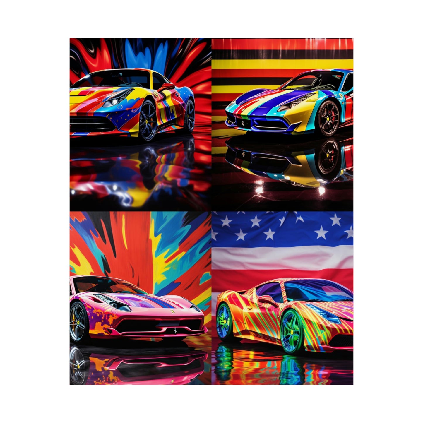 Premium Matte Vertical Posters Hyper Colorfull Ferrari 5