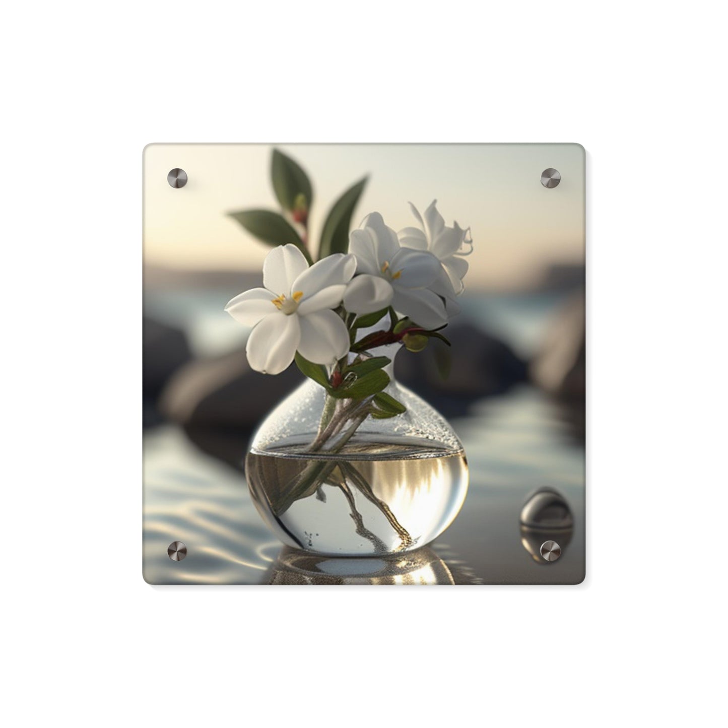 Acrylic Wall Art Panels Jasmine glass vase 1