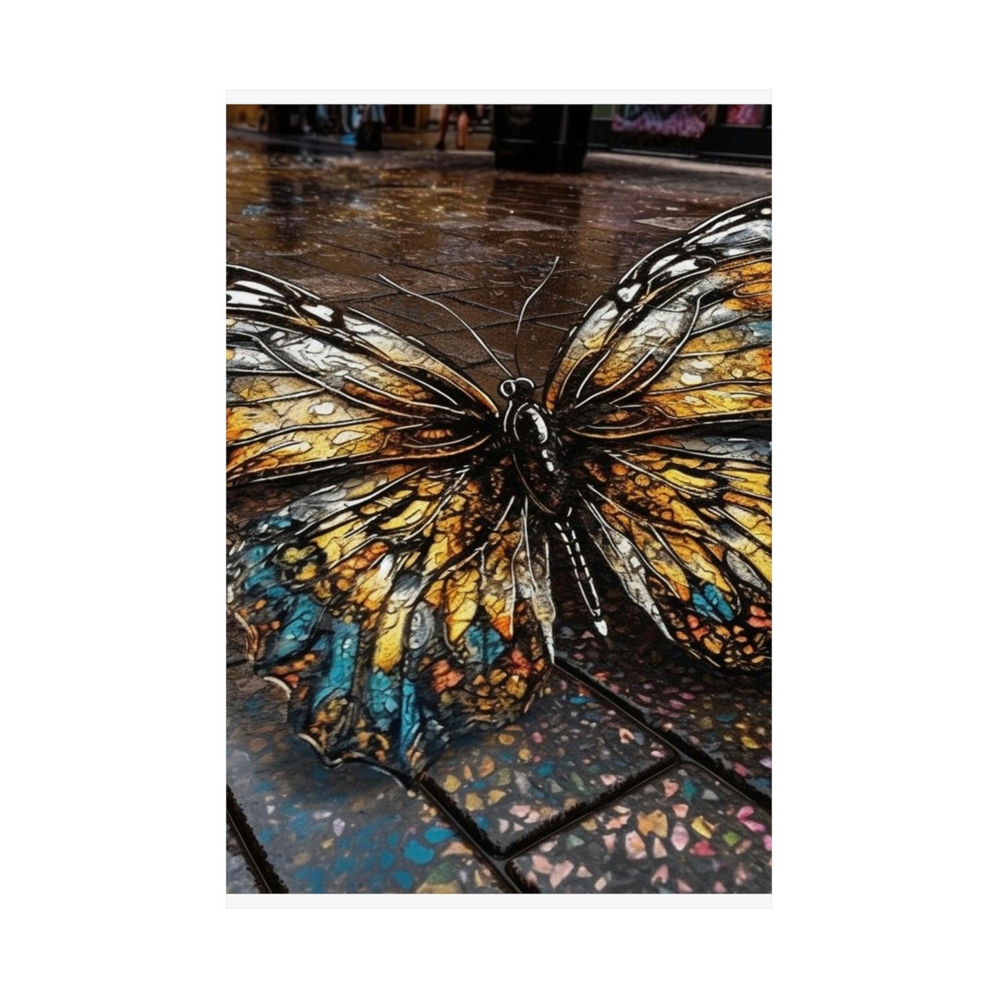 Premium Matte Vertical Posters Water Butterfly Street 1