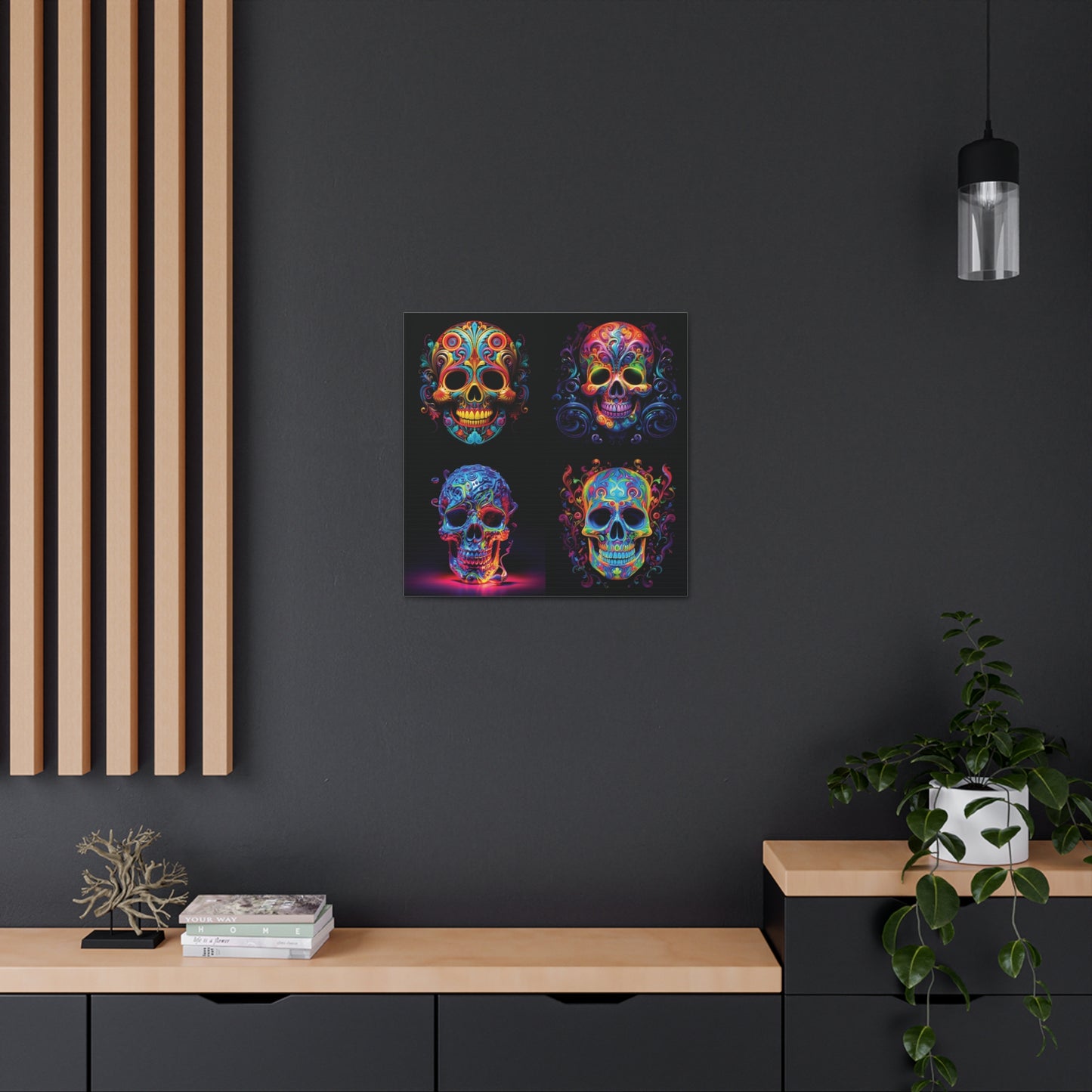 Canvas Gallery Wraps Macro Skull Color 5