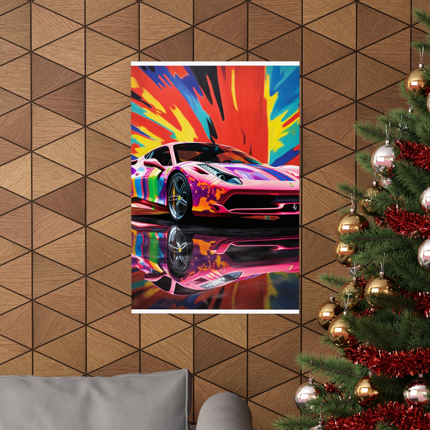 Premium Matte Vertical Posters Hyper Colorfull Ferrari 3