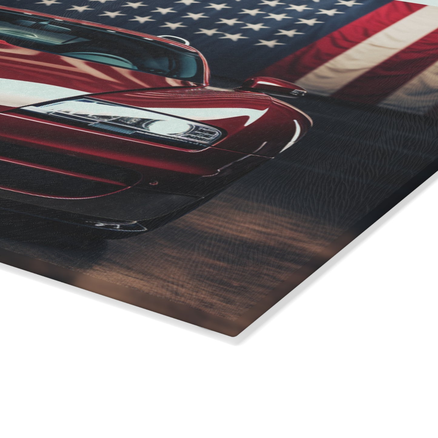 Glass Cutting Board American Flag Background Bugatti 1