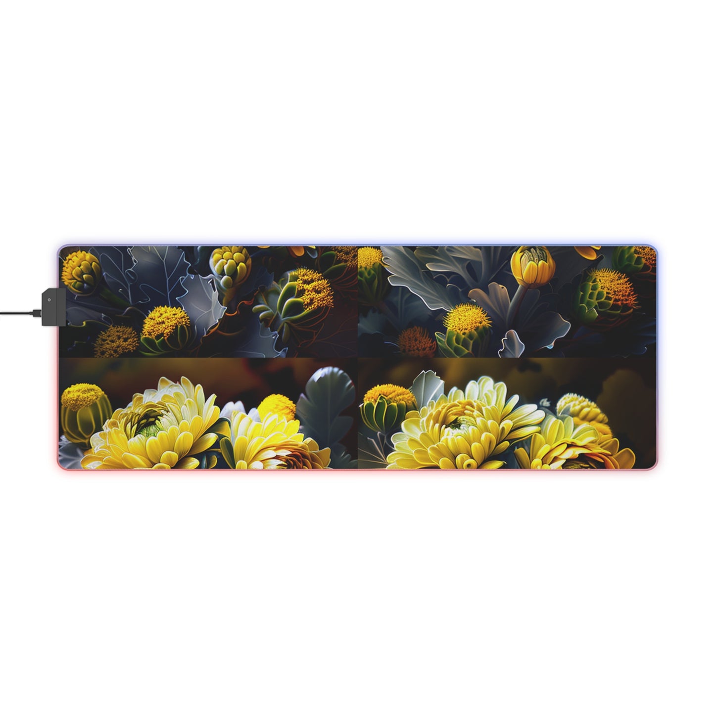 LED Gaming Mouse Pad Yellow Hermosas Flores Amarillas 5