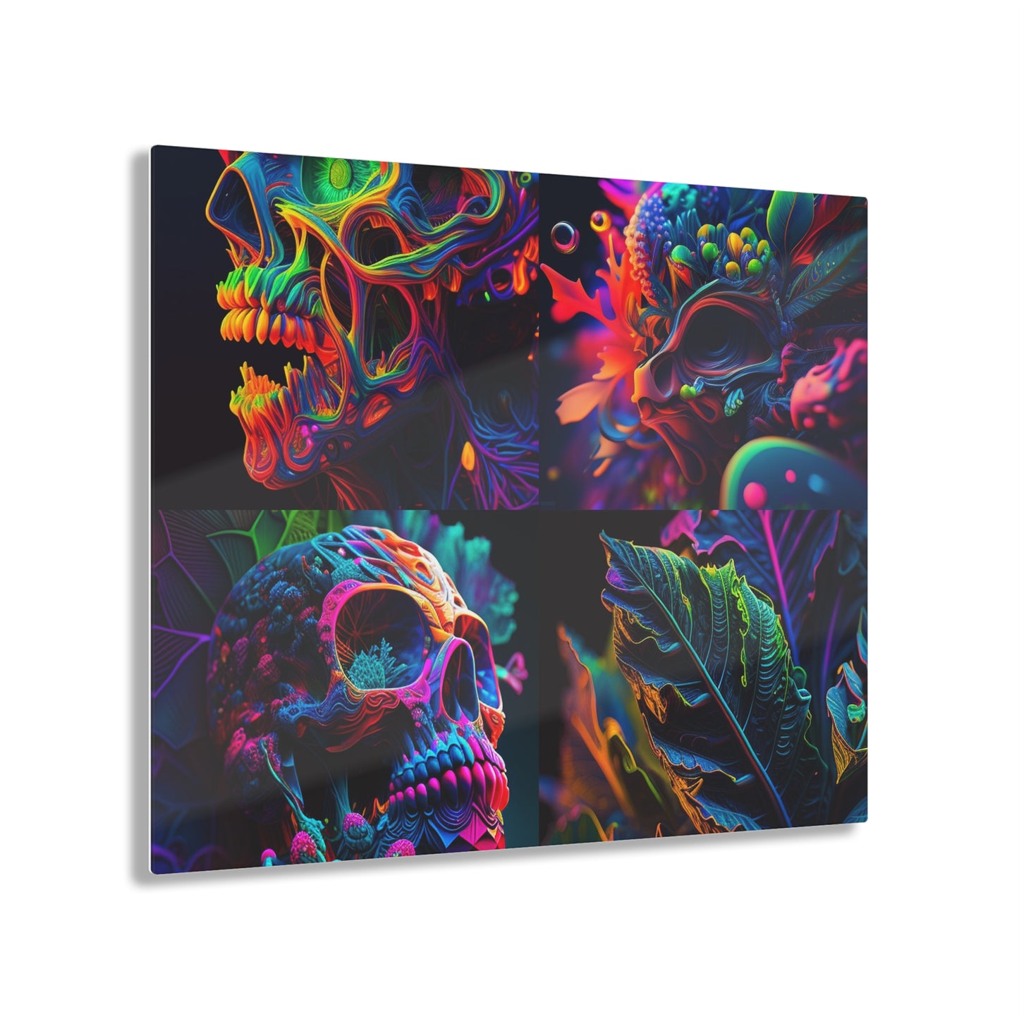 Acrylic Prints Florescent Skull Death 5