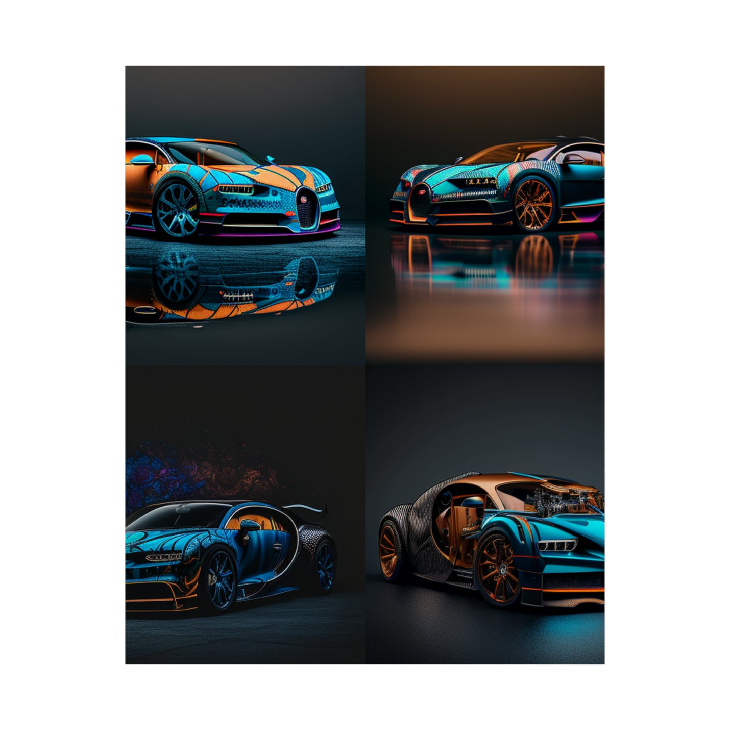 Premium Matte Vertical Posters Bugatti Blue 5