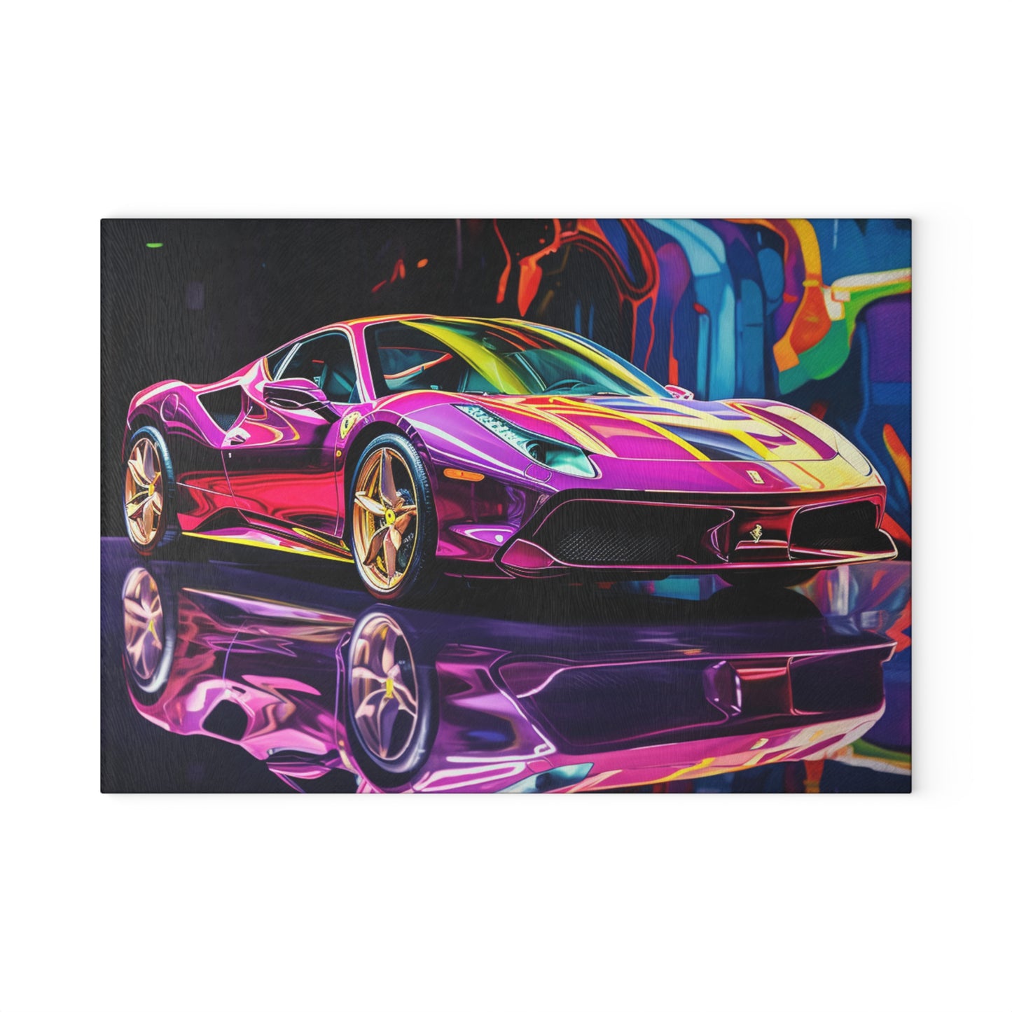 Glass Cutting Board Pink Macro Ferrari 2