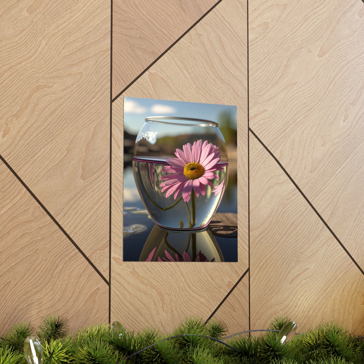 Premium Matte Vertical Posters Daisy in a vase 1