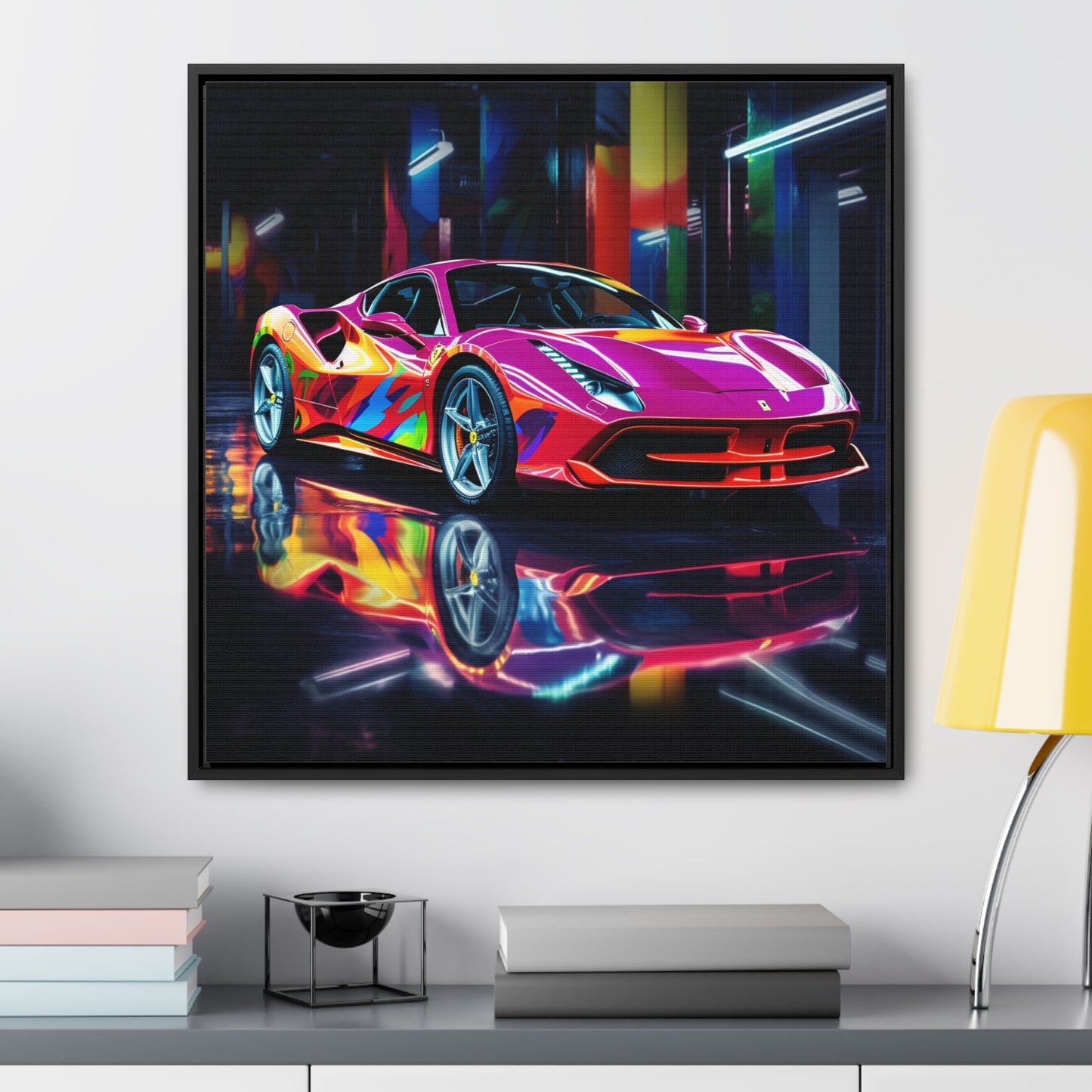 Gallery Canvas Wraps, Square Frame Pink Macro Ferrari 1