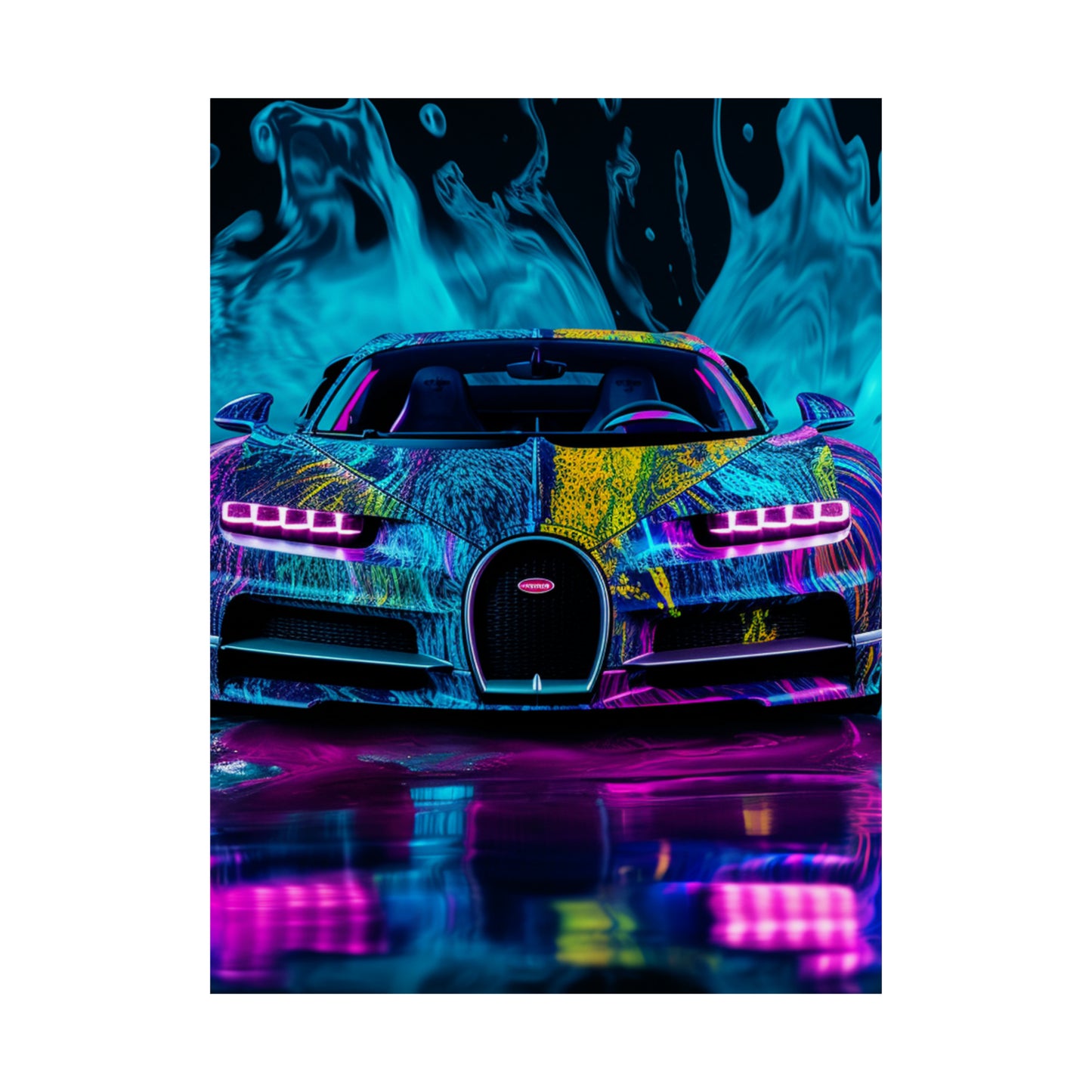 Premium Matte Vertical Posters Bugatti Water 2