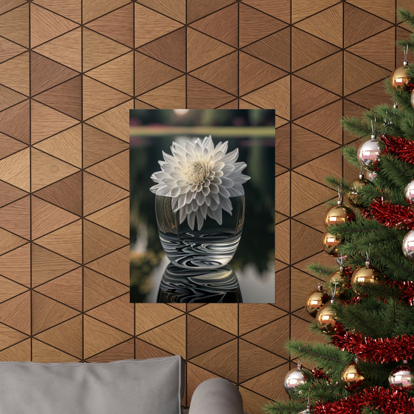 Premium Matte Vertical Posters White Dahlia 2