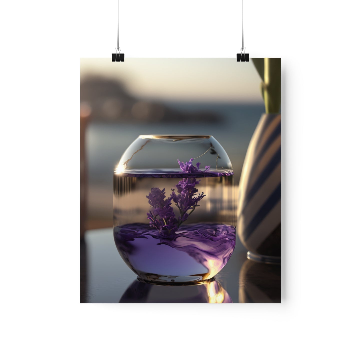 Premium Matte Vertical Posters Lavender in a vase 1