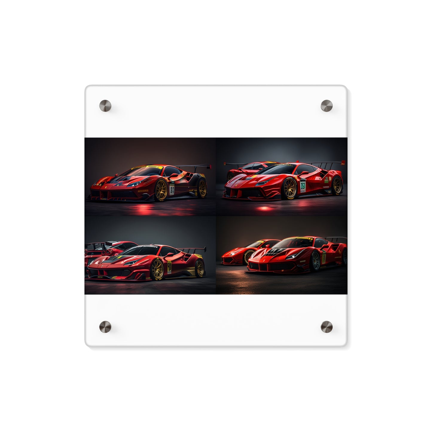 Acrylic Wall Art Panels Ferrari Red 5