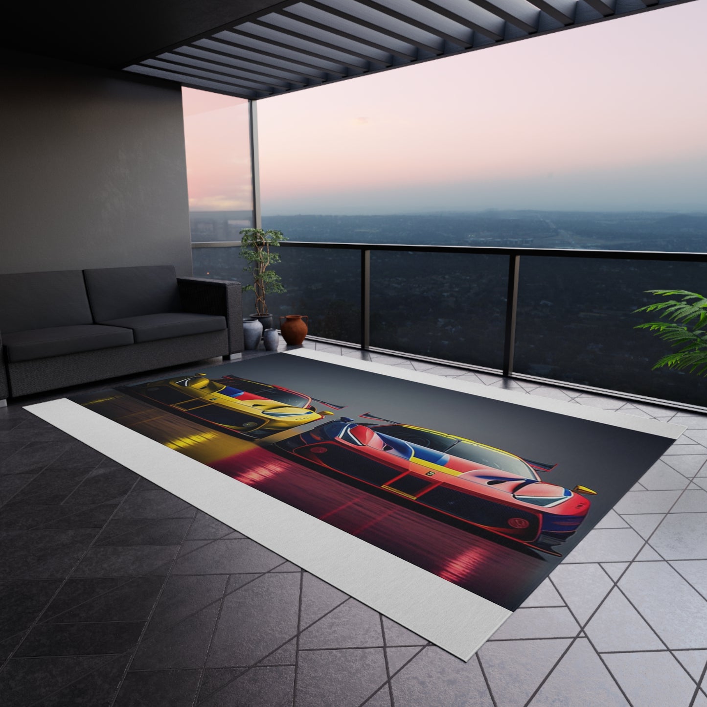 Outdoor Rug  Ferrari Red Blue 1