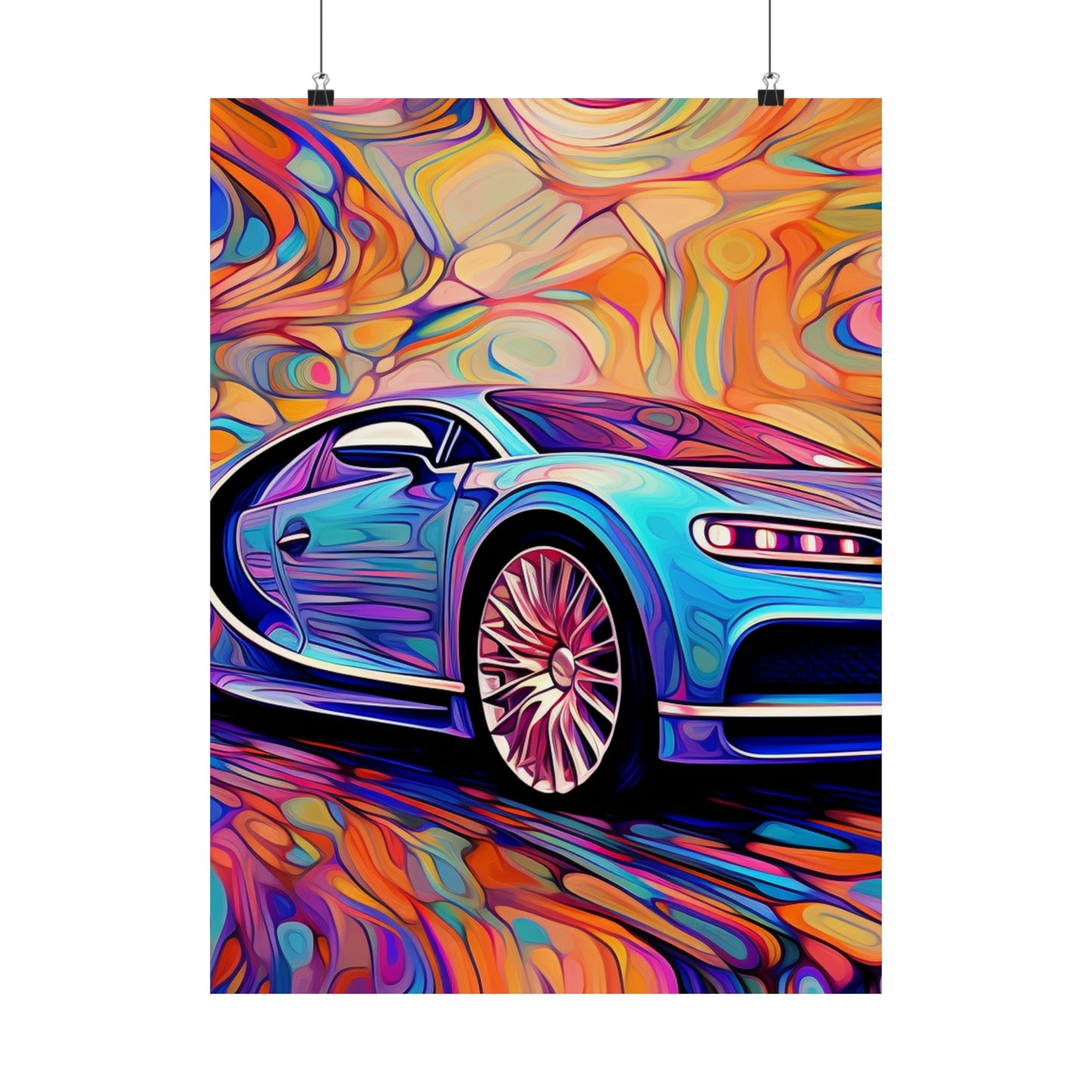 Premium Matte Vertical Posters Bugatti Abstract Concept 3