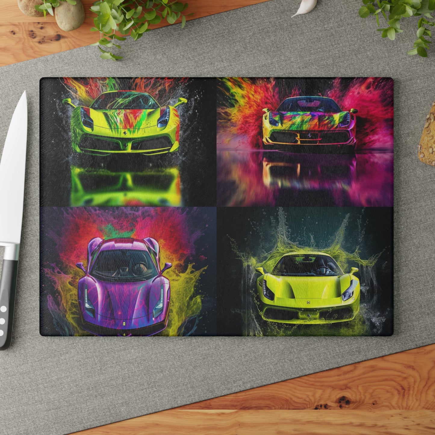 Glass Cutting Board Farrari Water 5