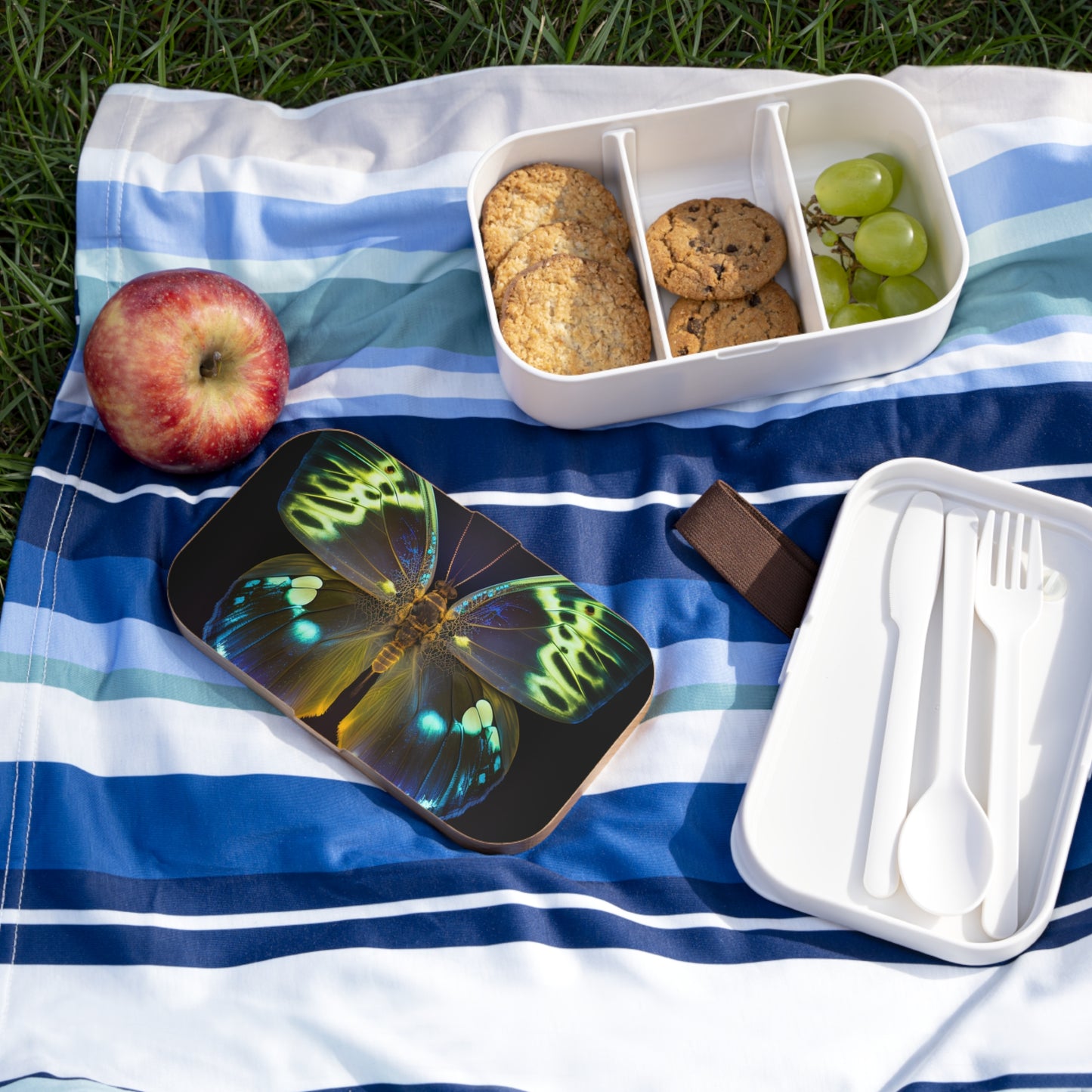 Bento Lunch Box Neon Hue Butterfly 1