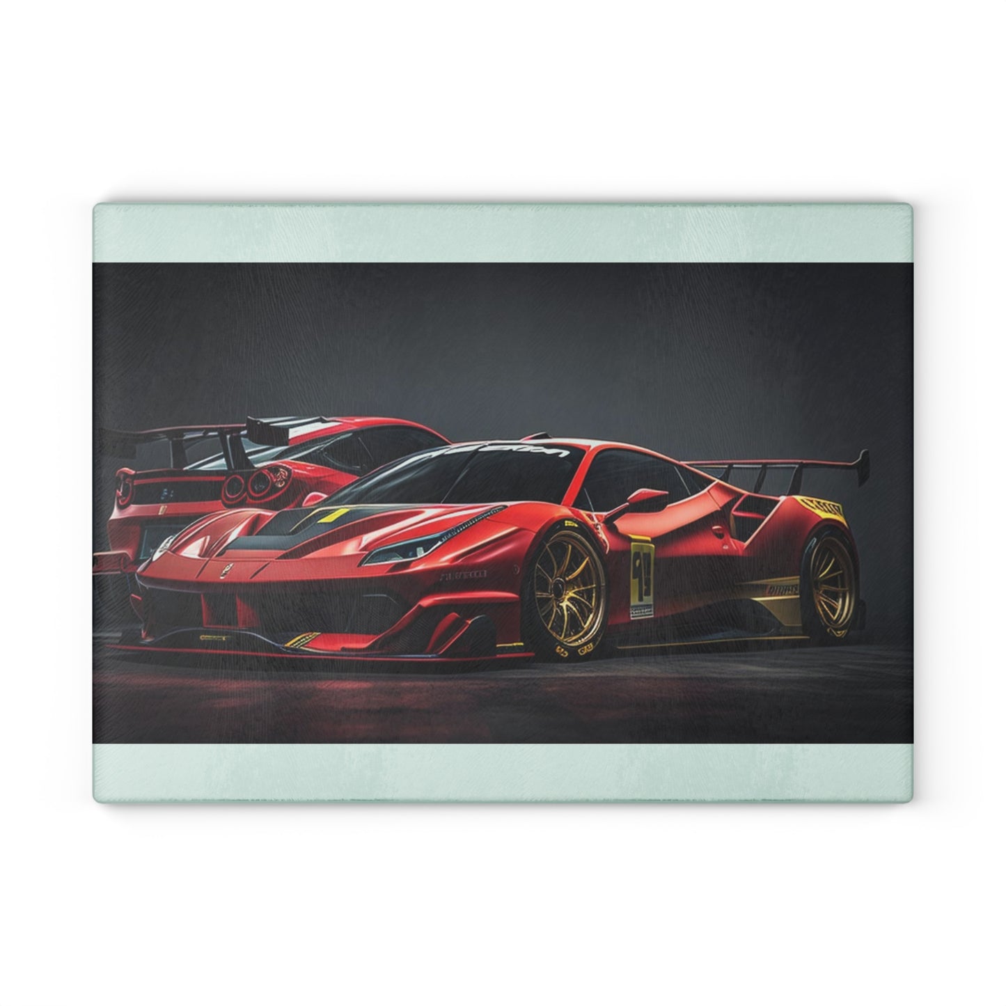 Glass Cutting Board Ferrari Red 3