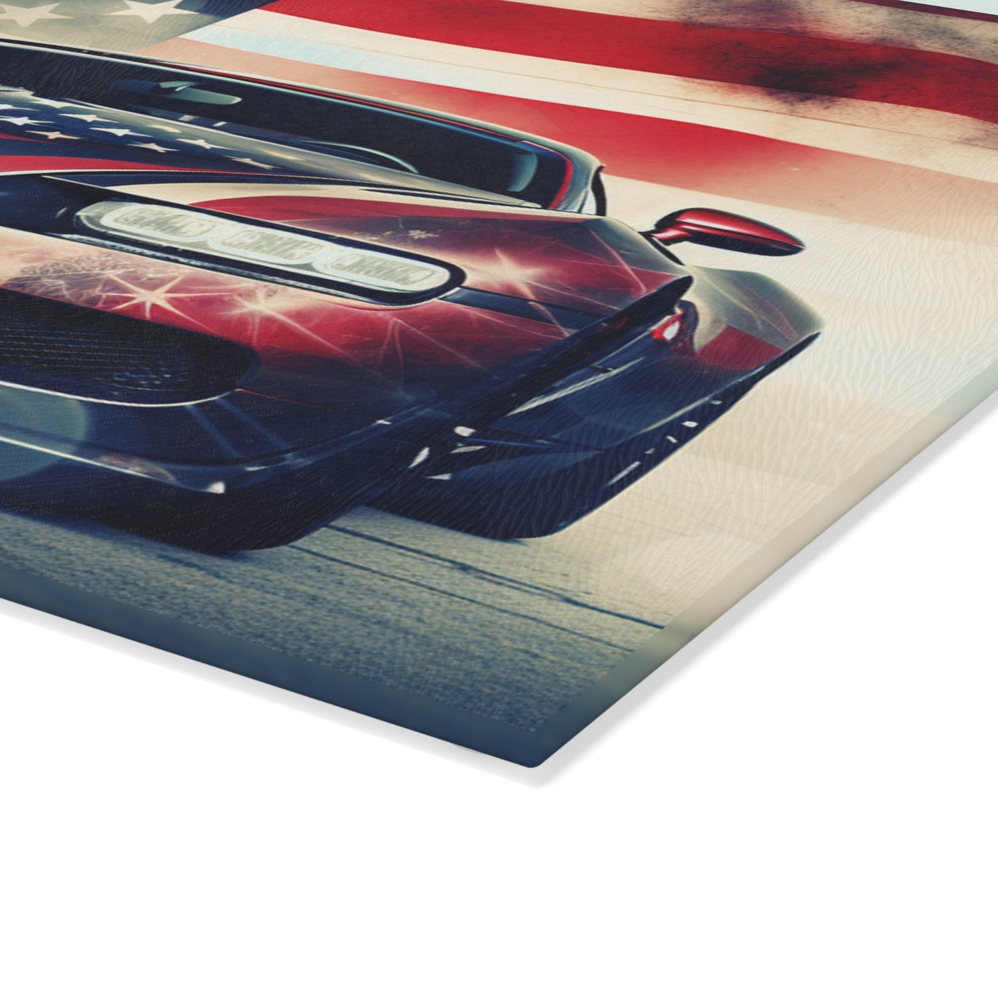 Glass Cutting Board Abstract American Flag Background Bugatti 1