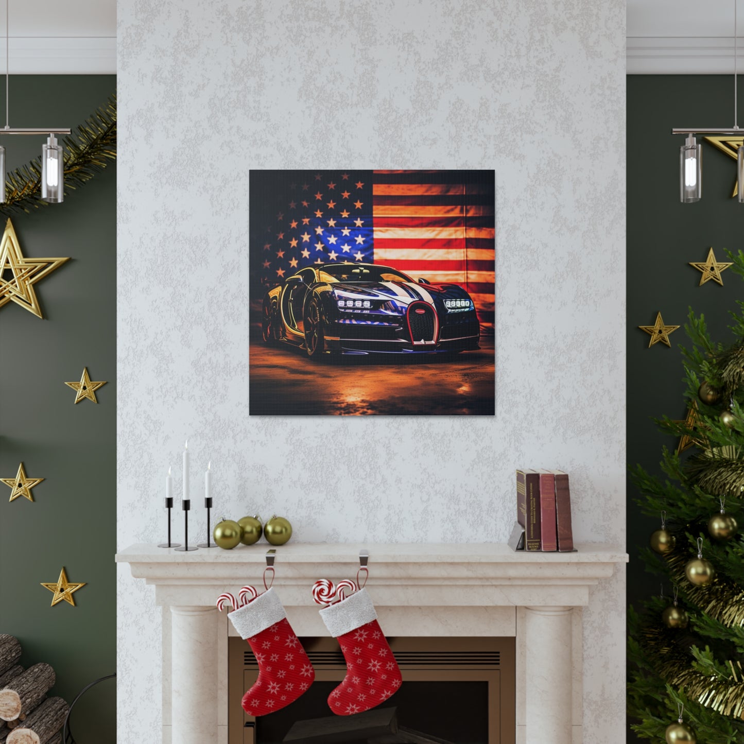 Canvas Gallery Wraps Macro Bugatti American Flag 4