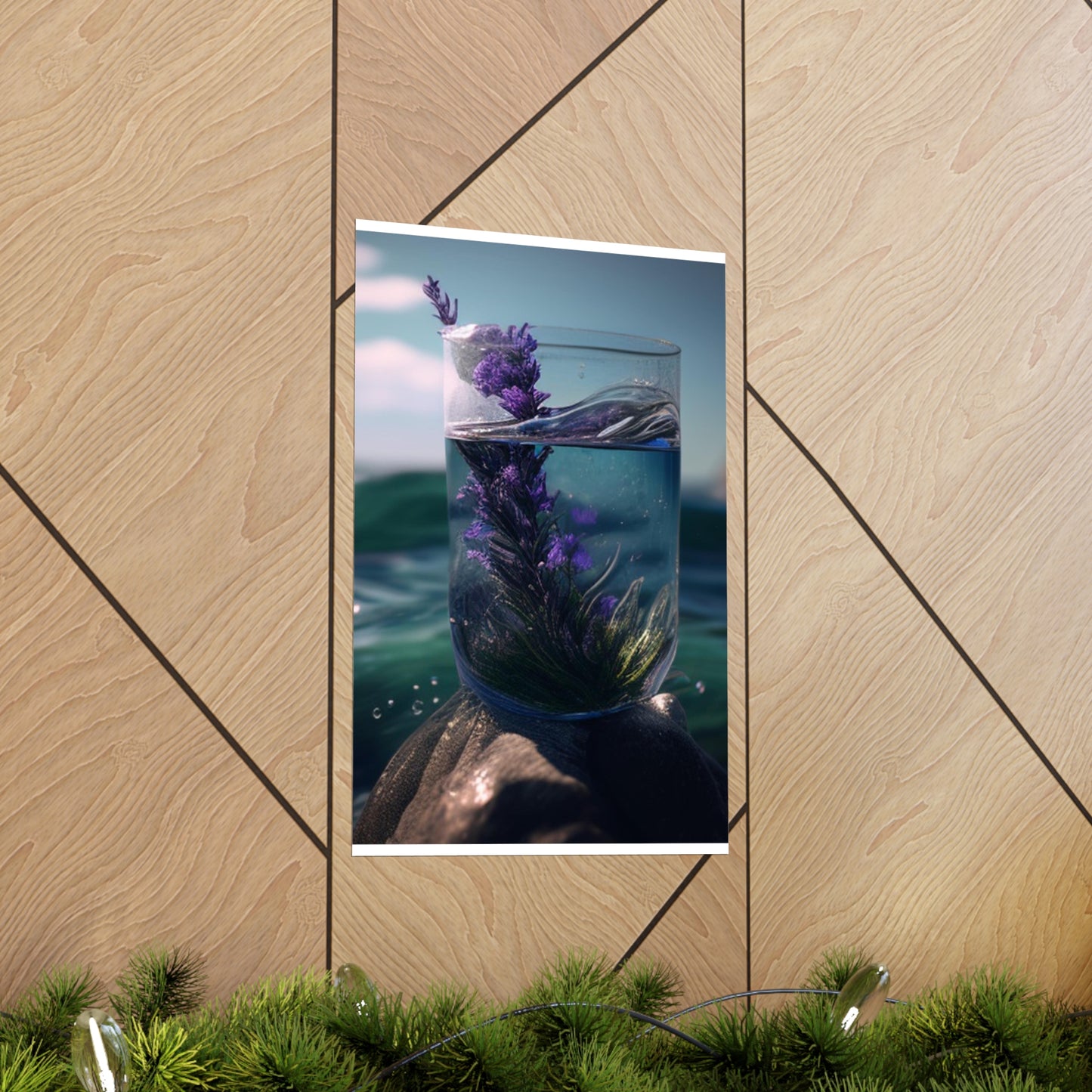 Premium Matte Vertical Posters Lavender in a vase 2