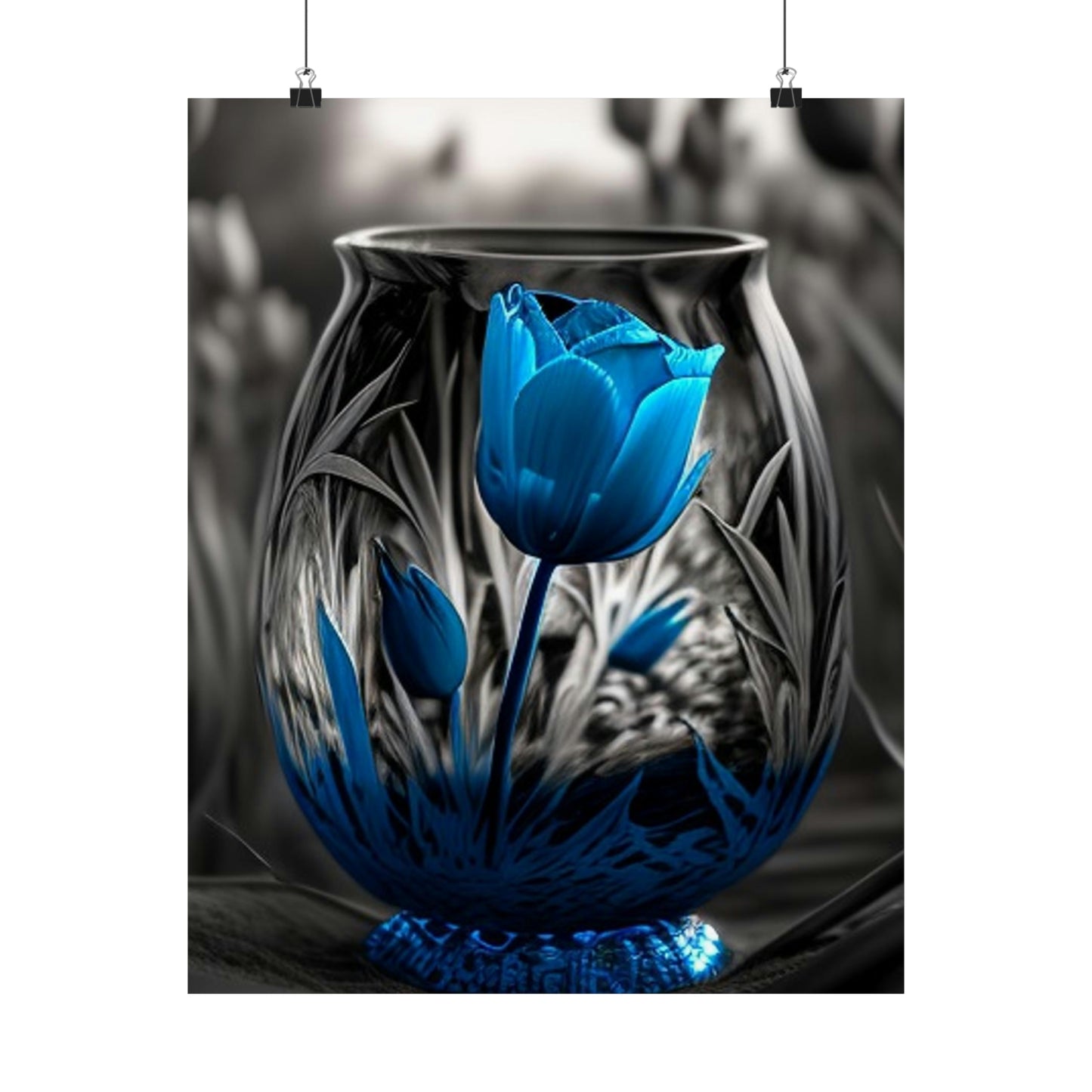 Premium Matte Vertical Posters Tulip Blue 3